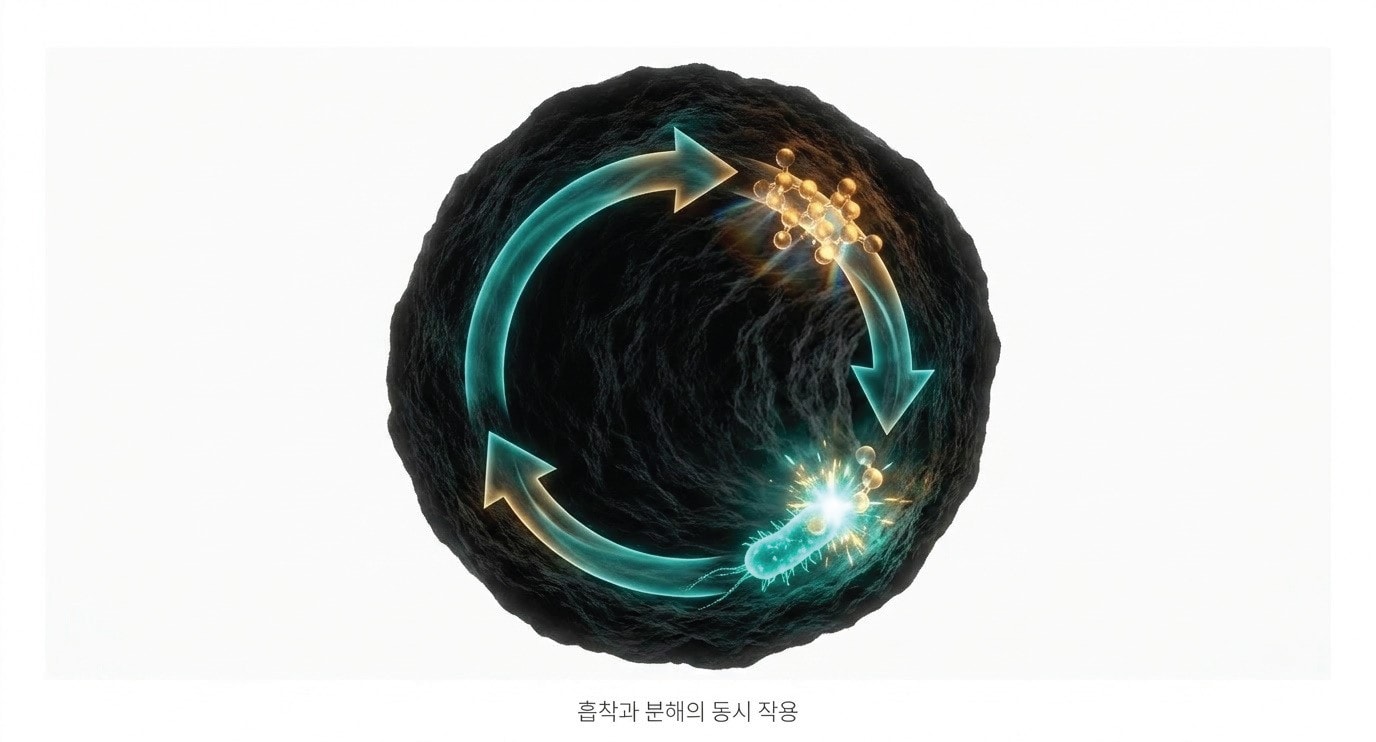 활성탄의 흡착 분해 이미지