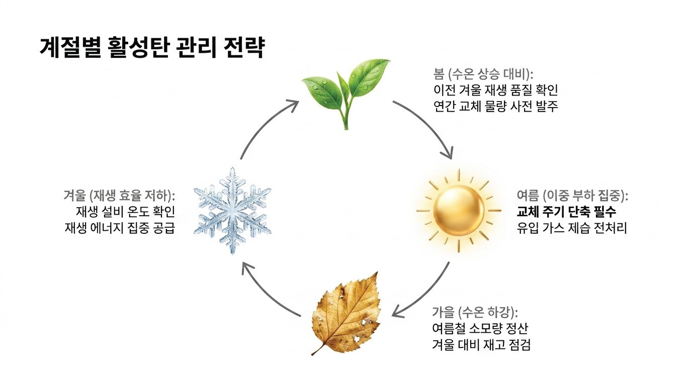 온도에 따른 활성탄 관리방법