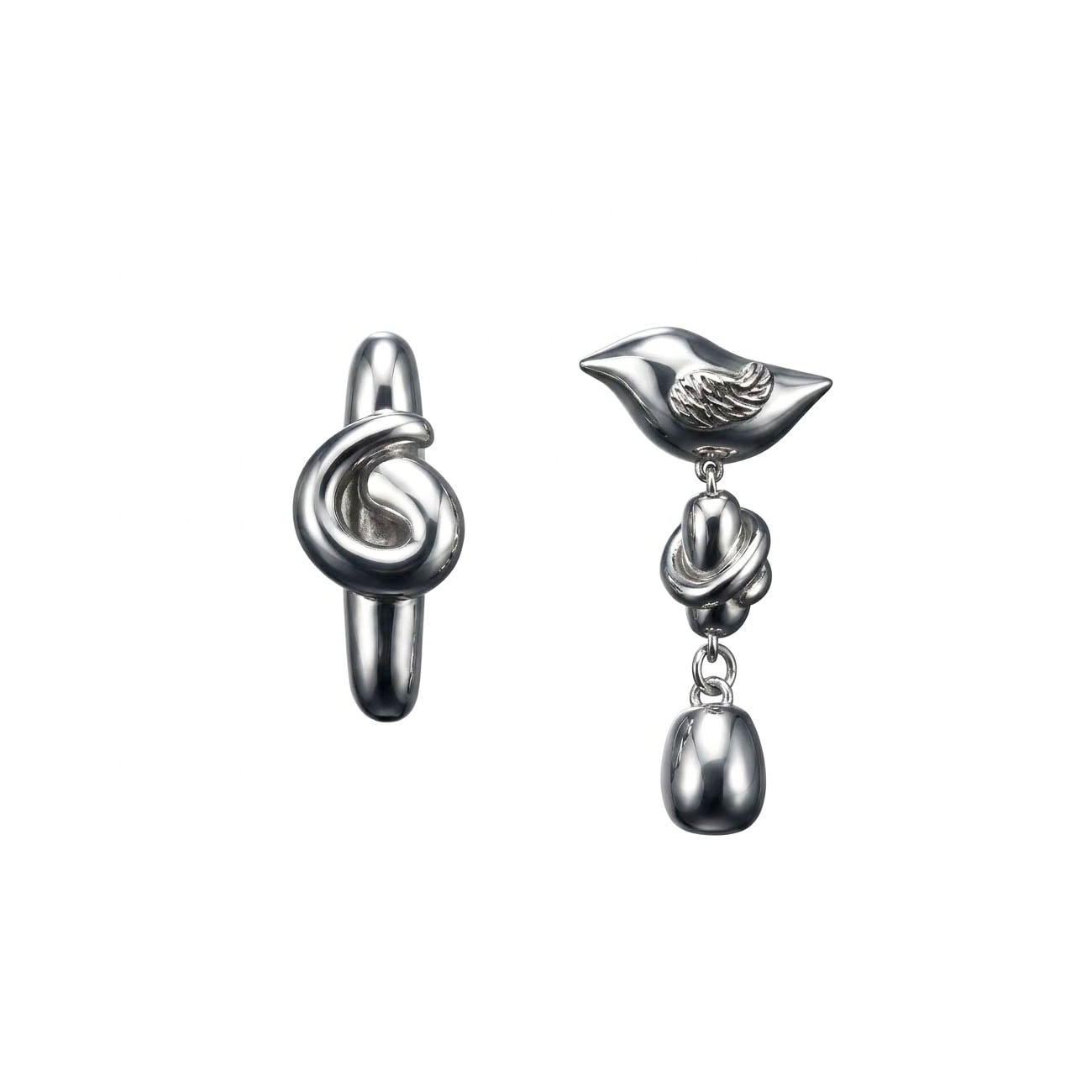 TINY BIRD Earrings | Silver925 Genderless Jewelry | AMBERMARINE