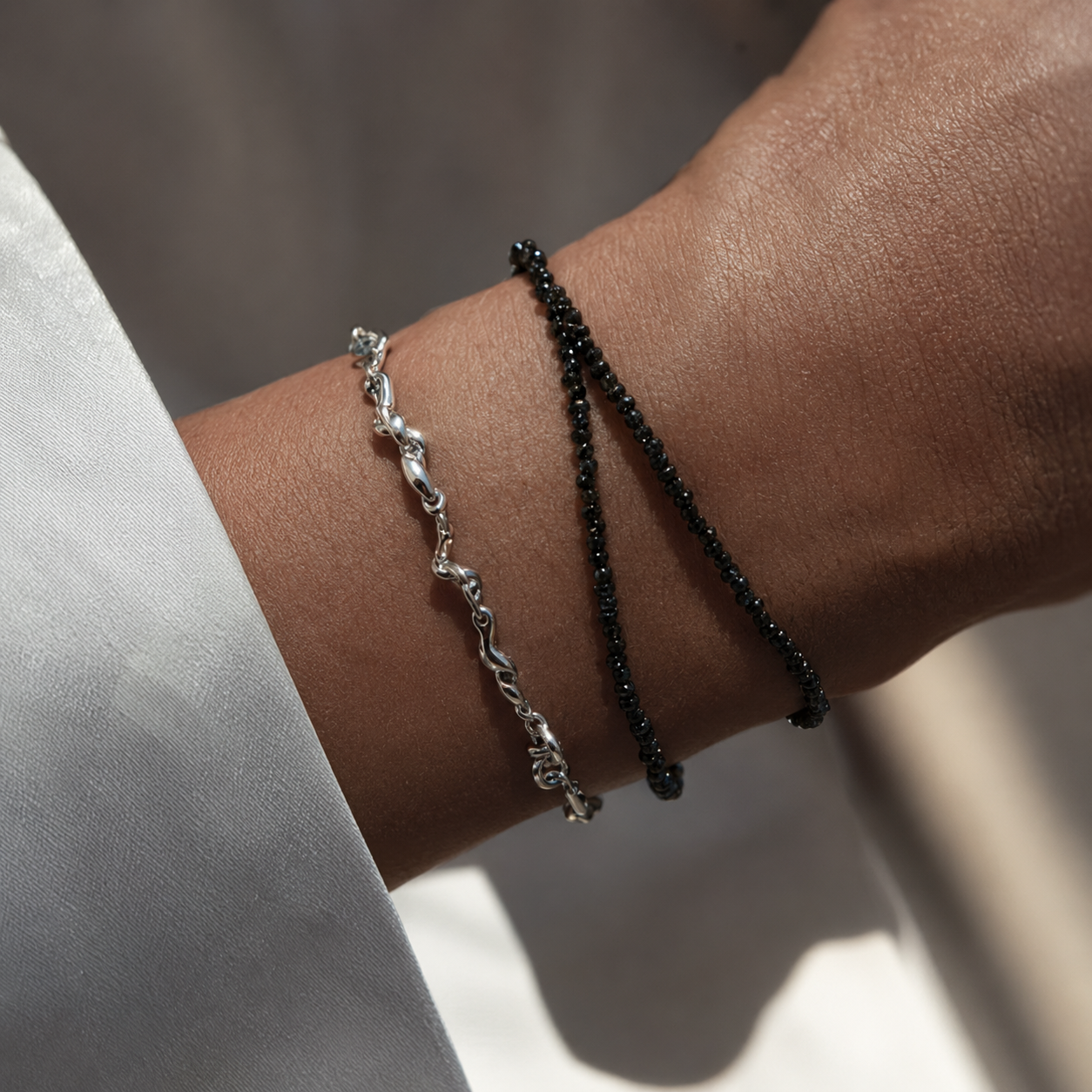 NODO FLOW Bracelet (SLIM) | Silver925 Genderless Jewelry | AMBERMARINE