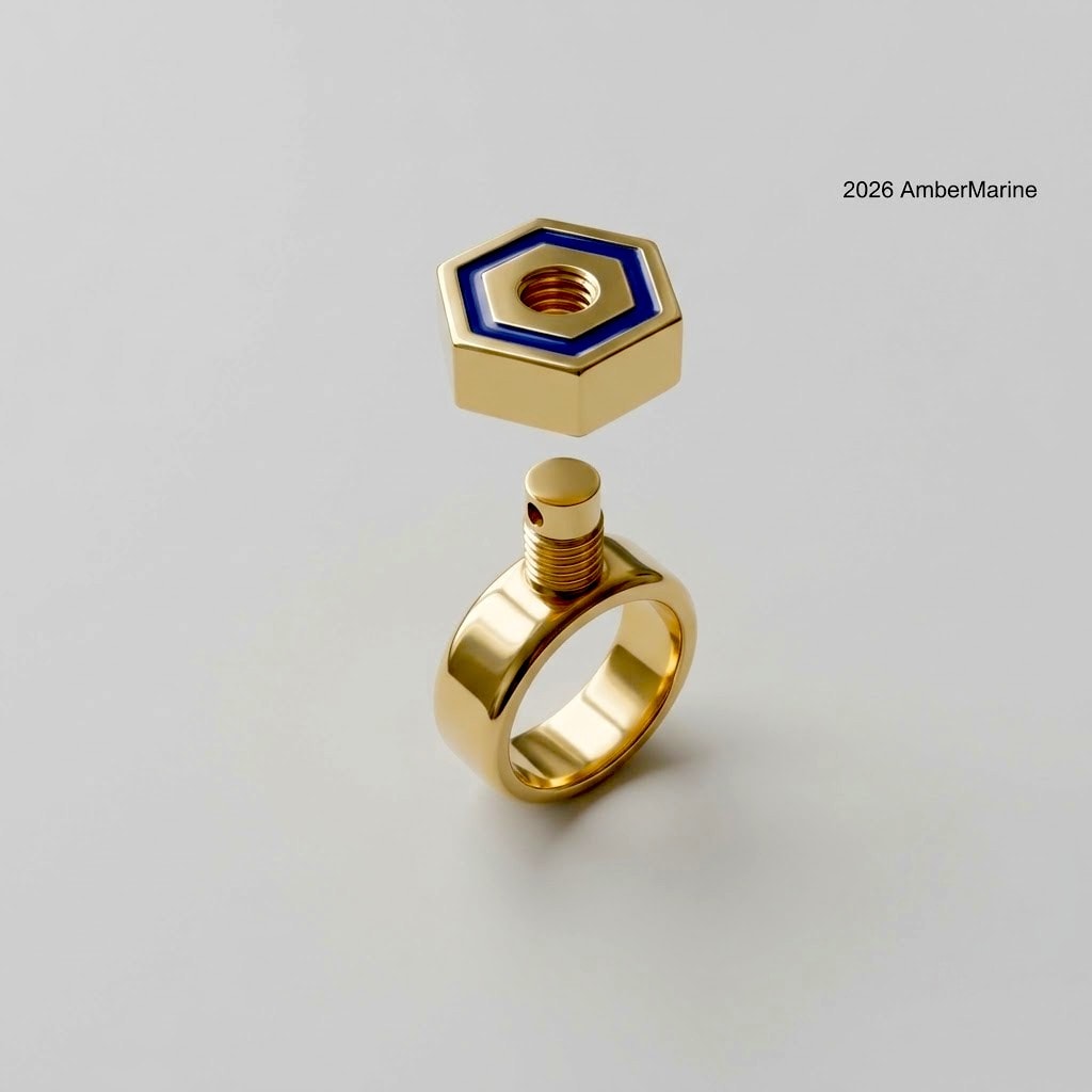 THREAD OBJECTS NUT – EPOXY LINE | Silver925 Genderless Jewelry | AMBERMARINE