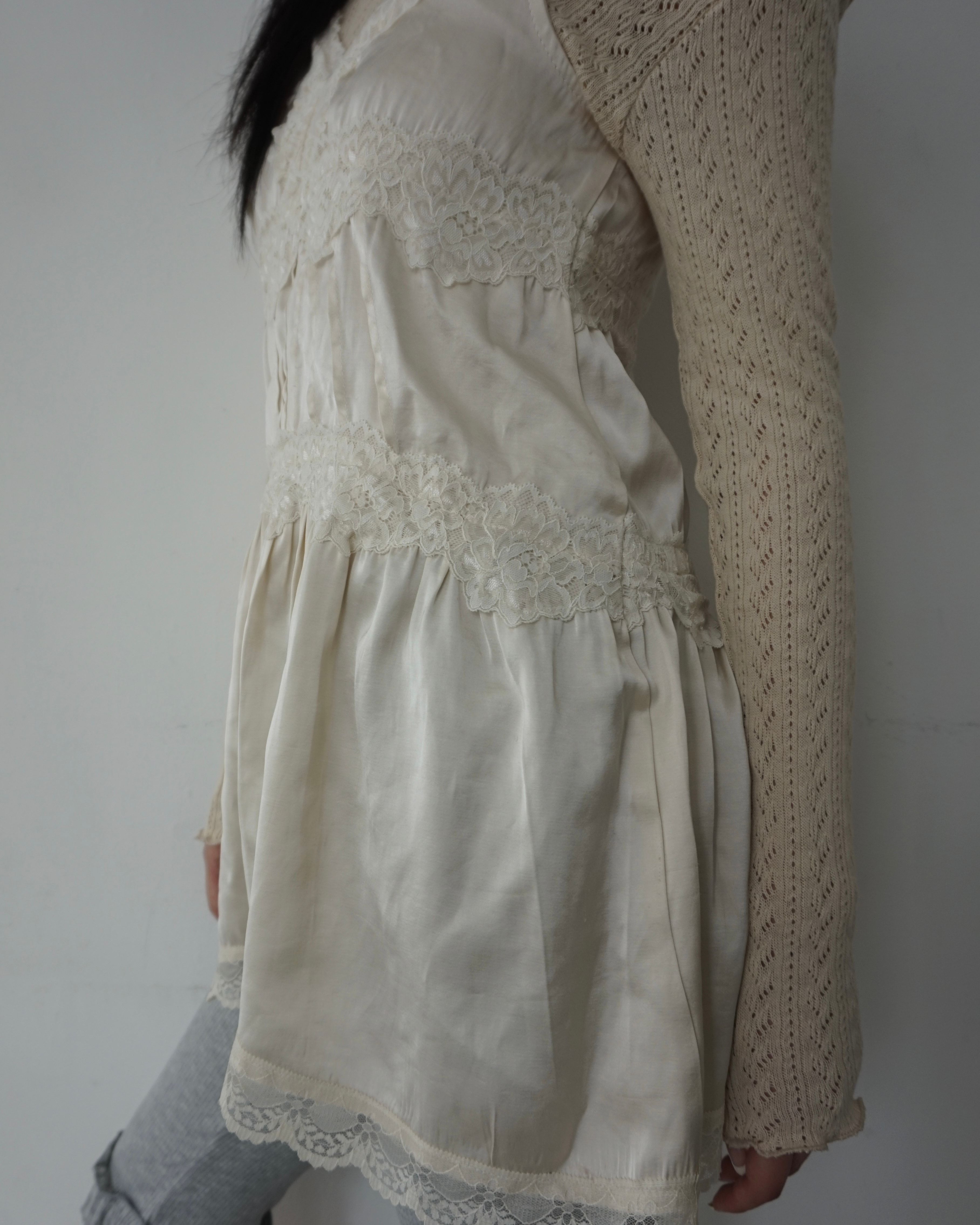Smock ribbon mini dress