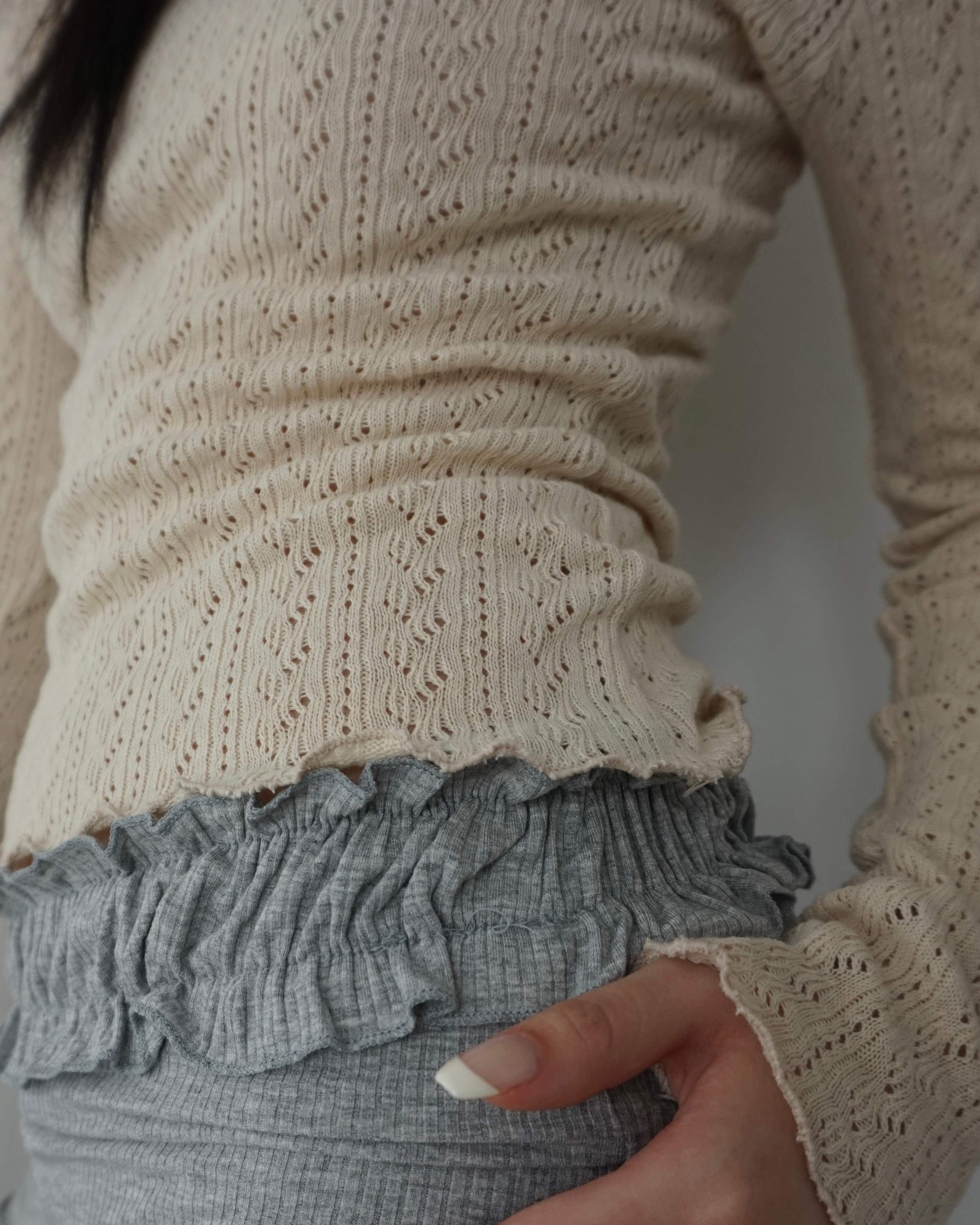 Wave punching knit