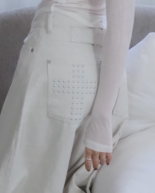 Fleece-back stud pants