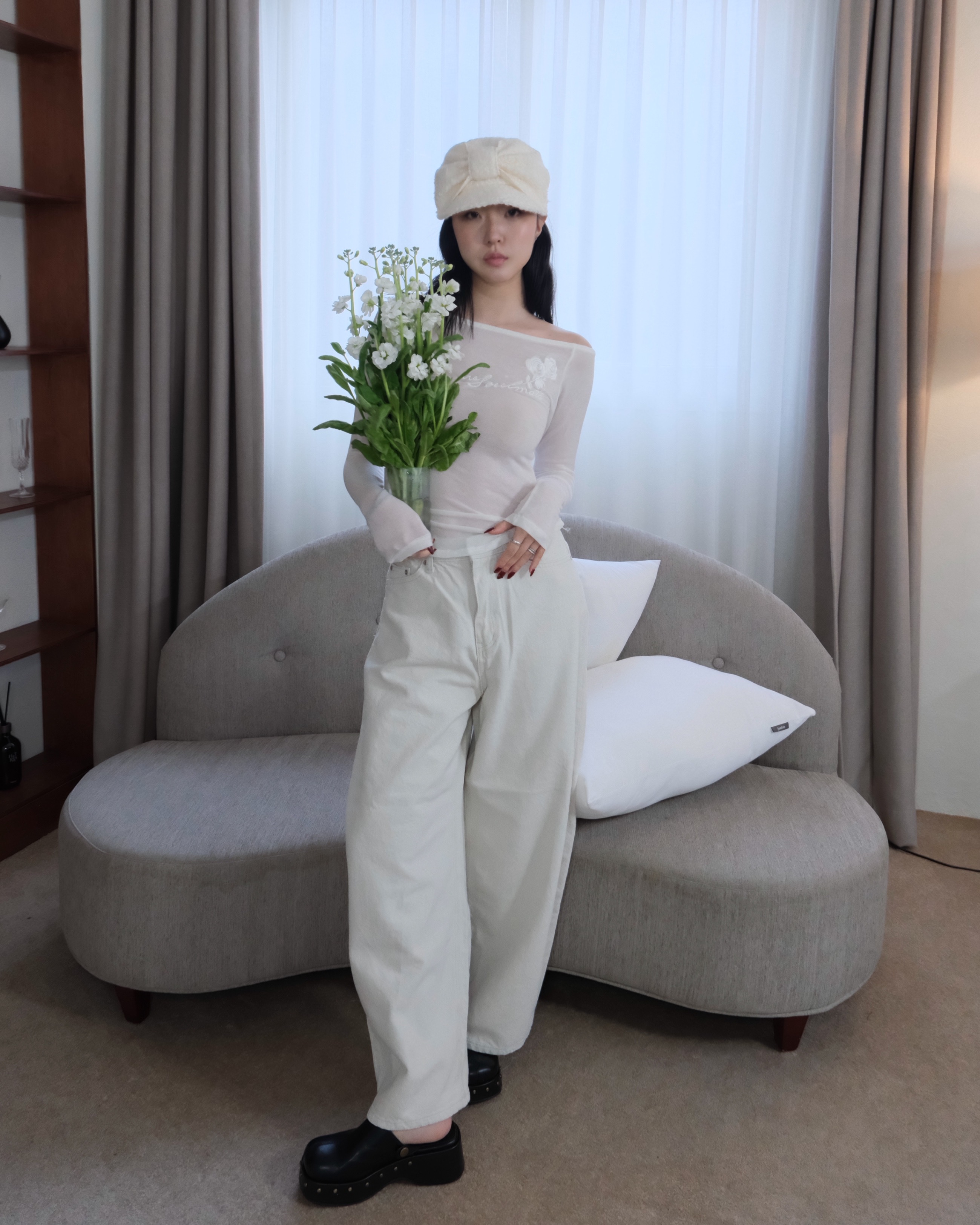 Fleece-back stud pants