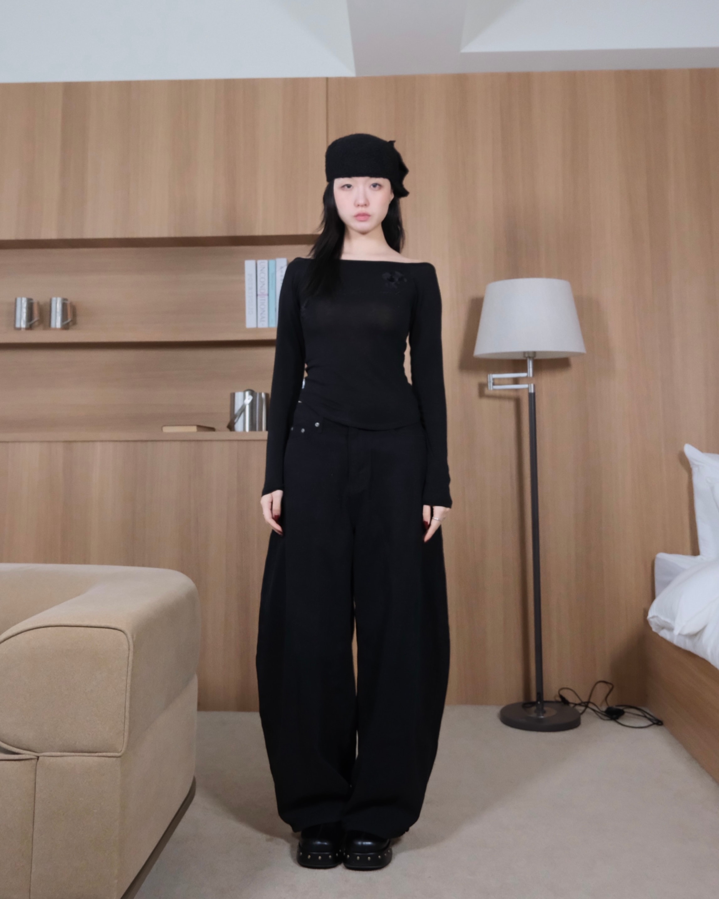 Fleece-back stud pants