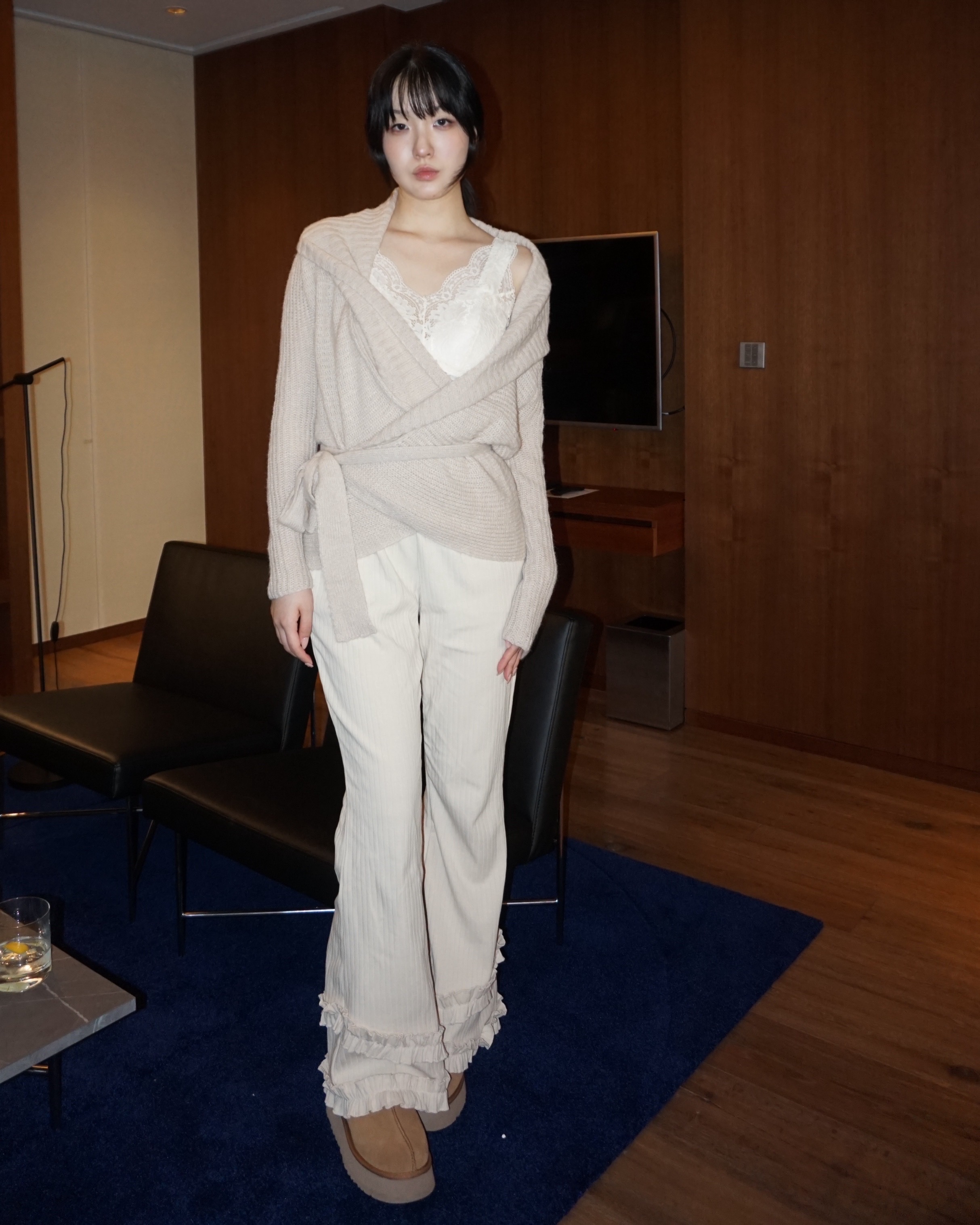Ribbed Frill pants