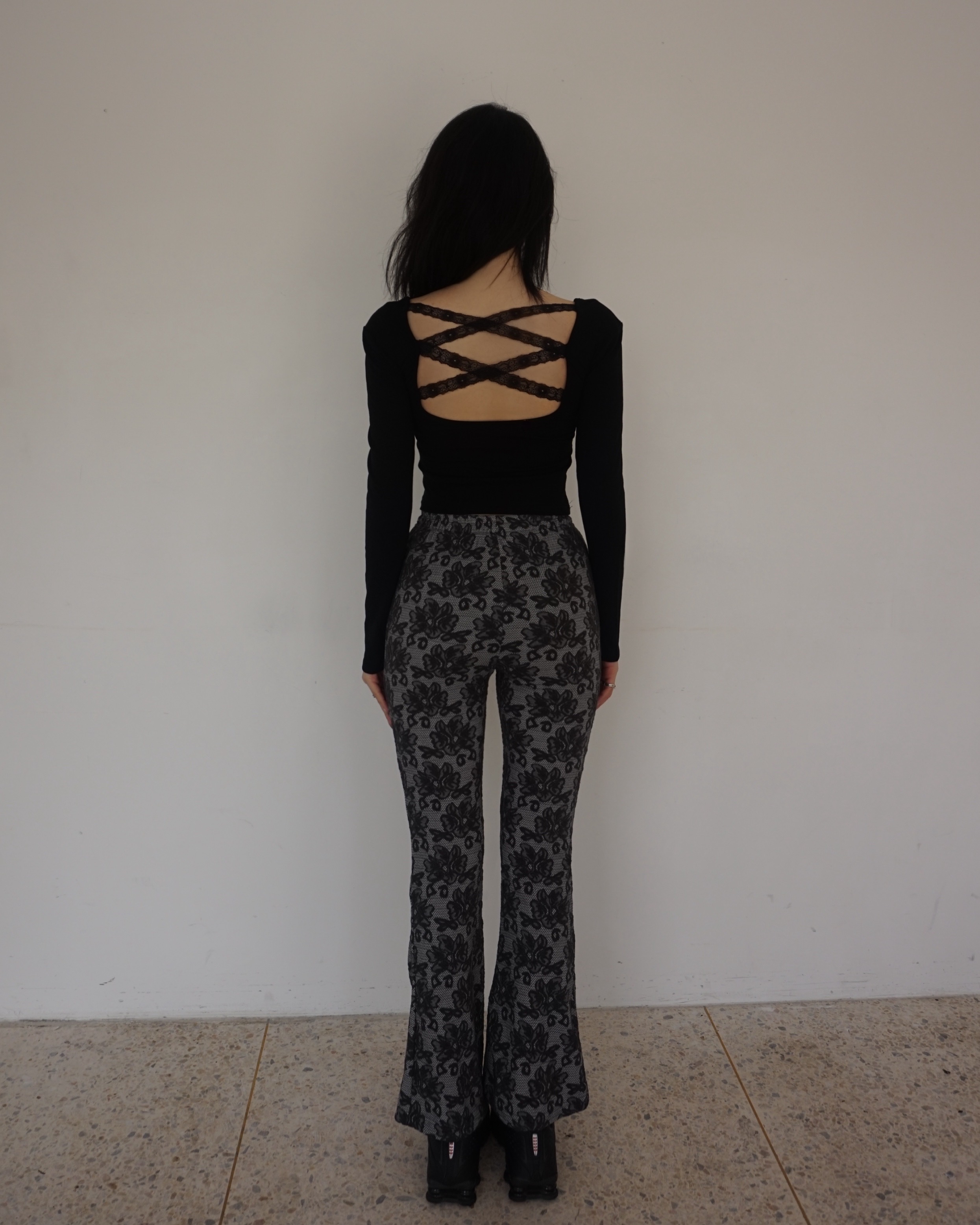 Back lace top