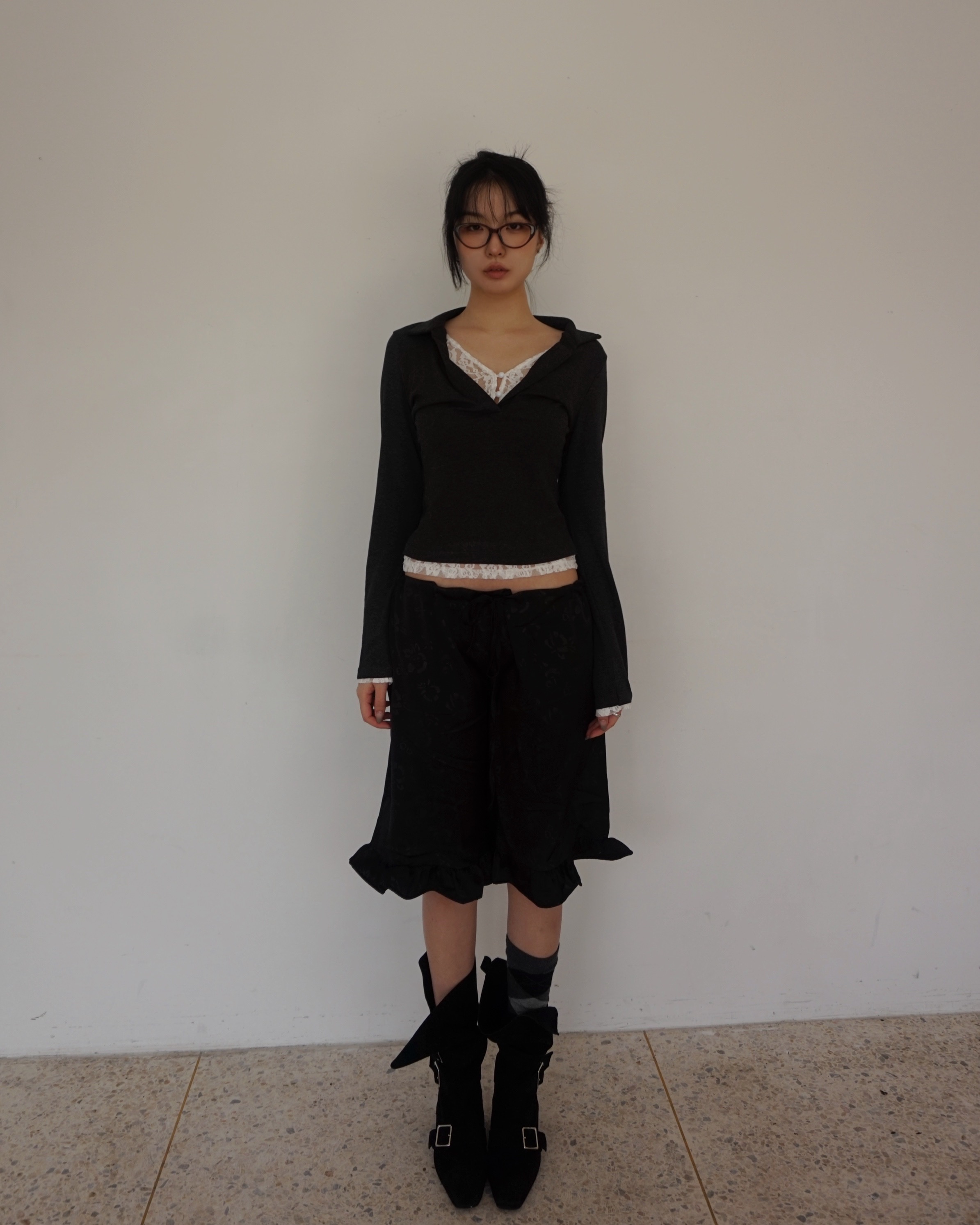 Button lace layered T