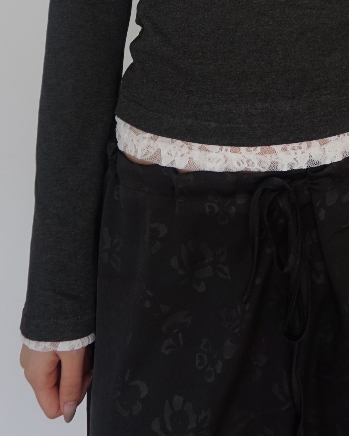 Button lace layered T