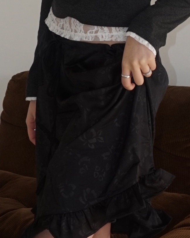 Rose vintage mid skirt