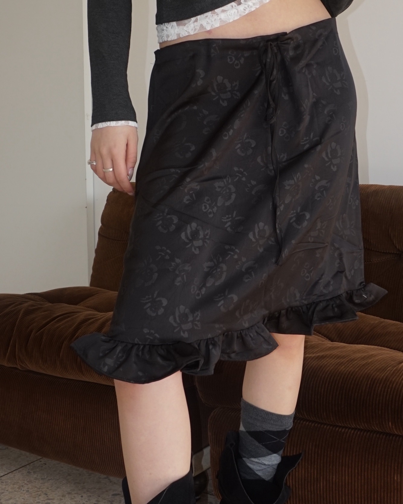 Rose vintage mid skirt