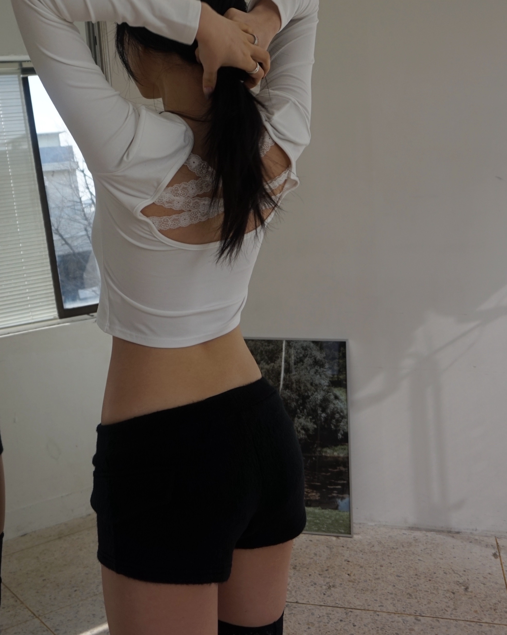 Back lace top