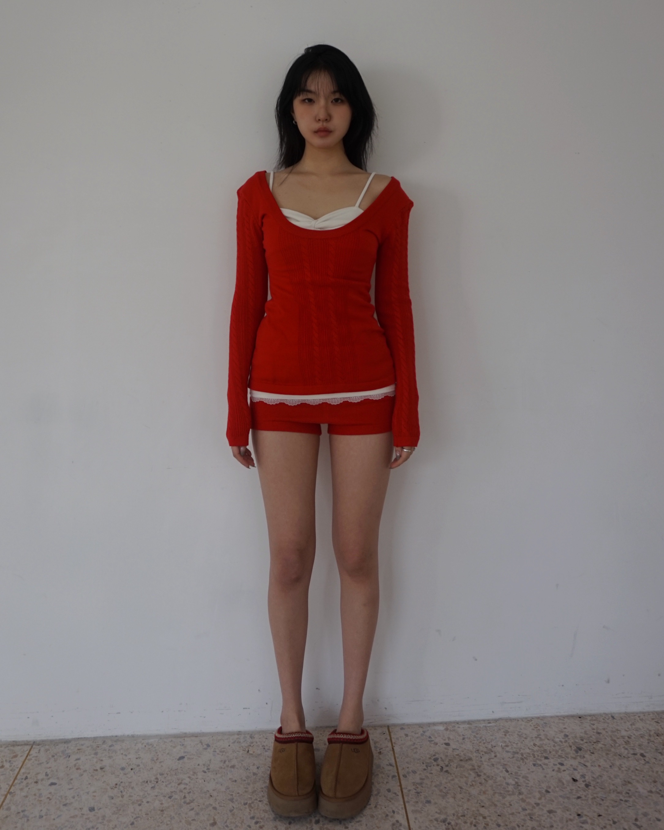 Cable knit layeerd set (3pcs)