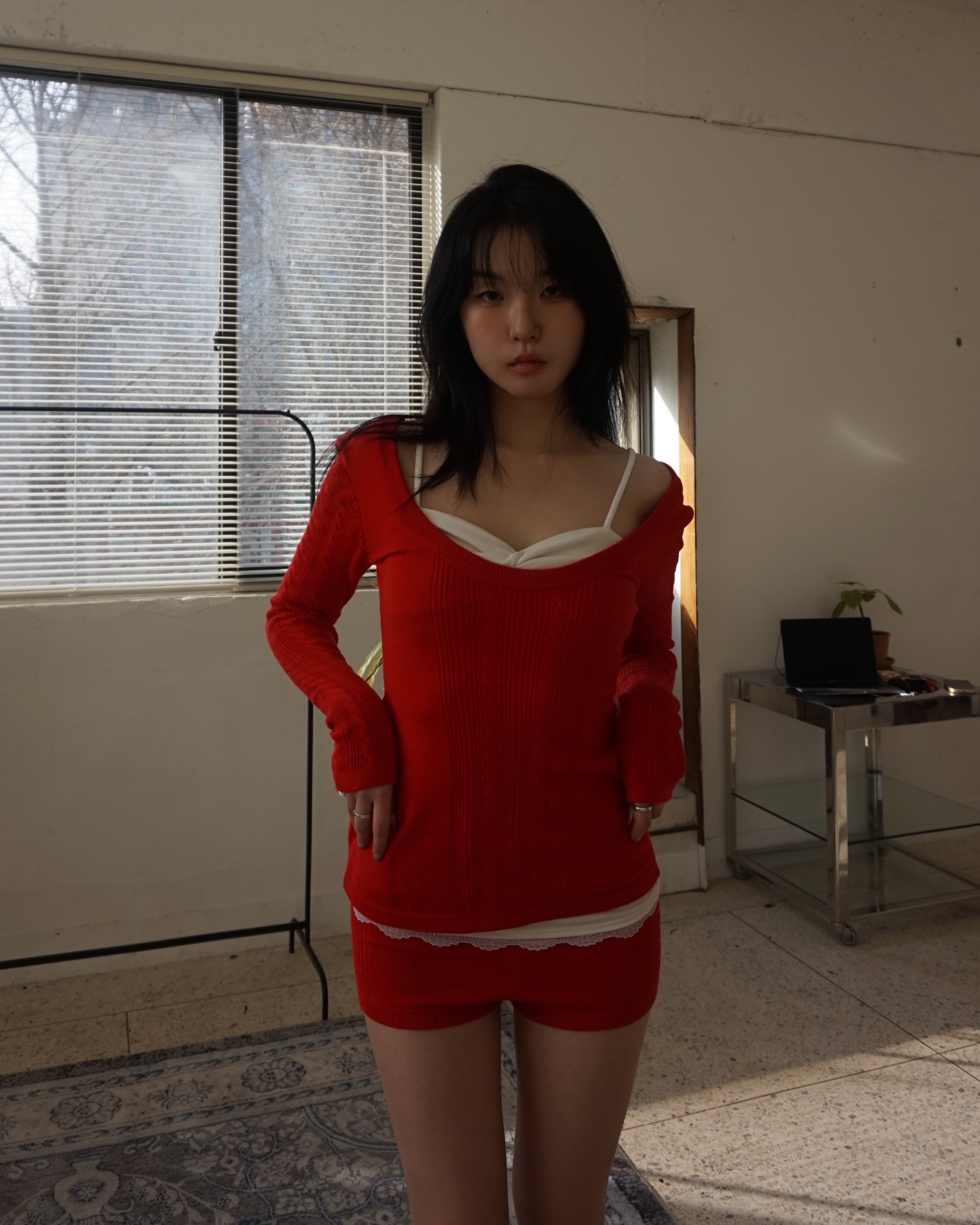 Cable knit layeerd set (3pcs)