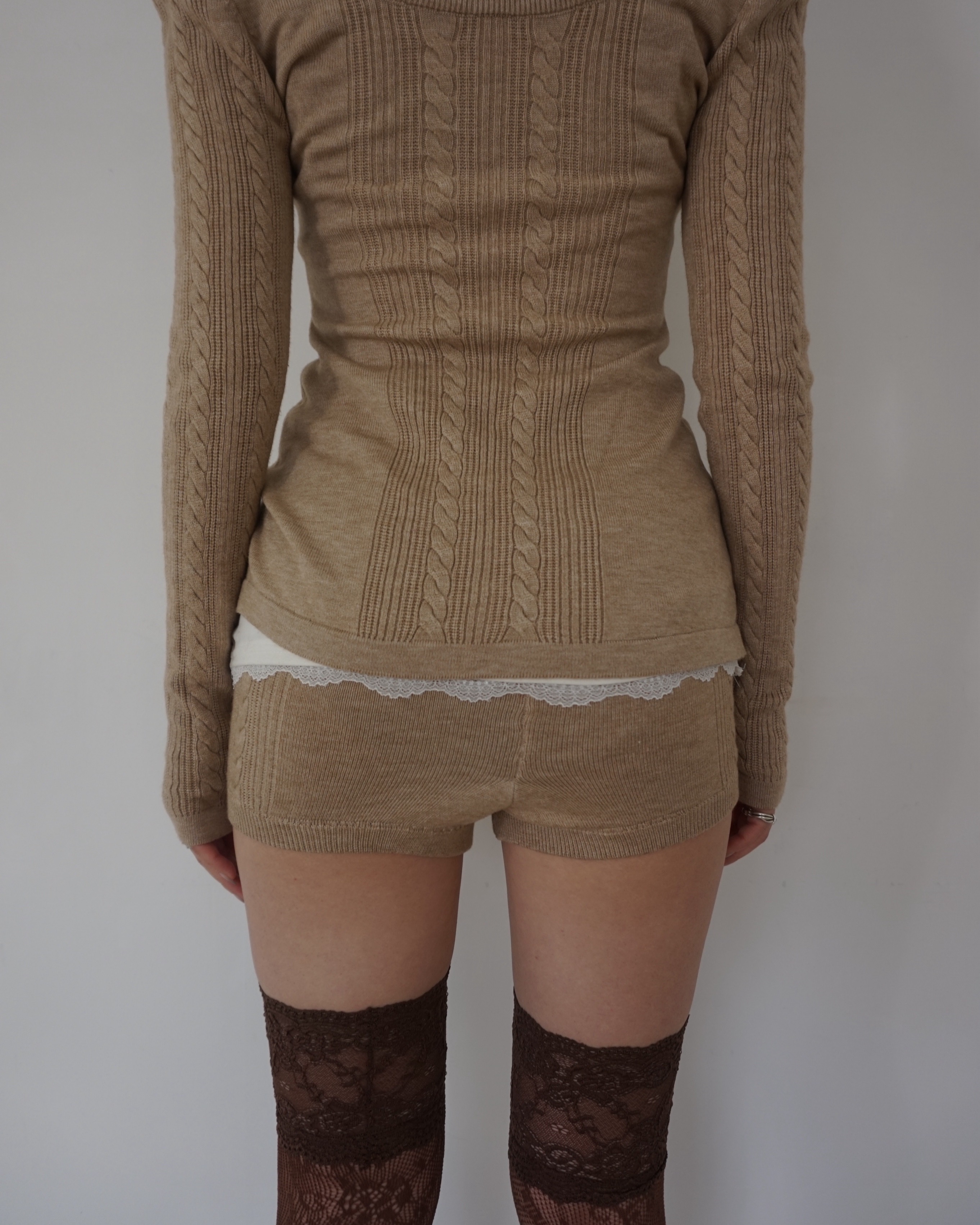 Cable knit layeerd set (3pcs)