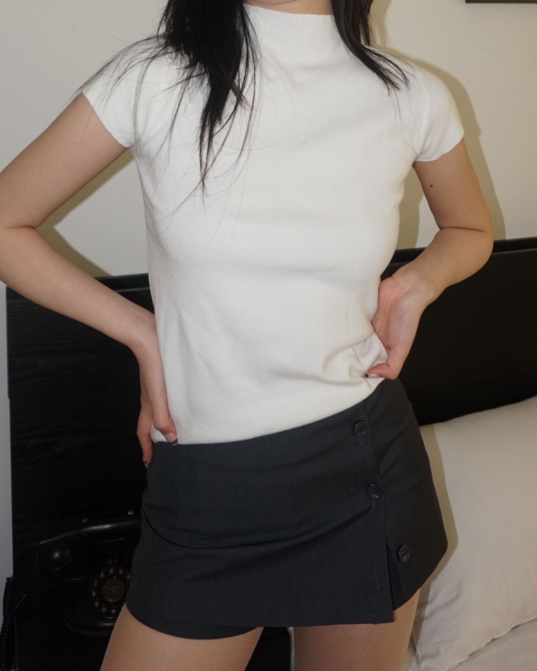 Soft cap-sleeve knit