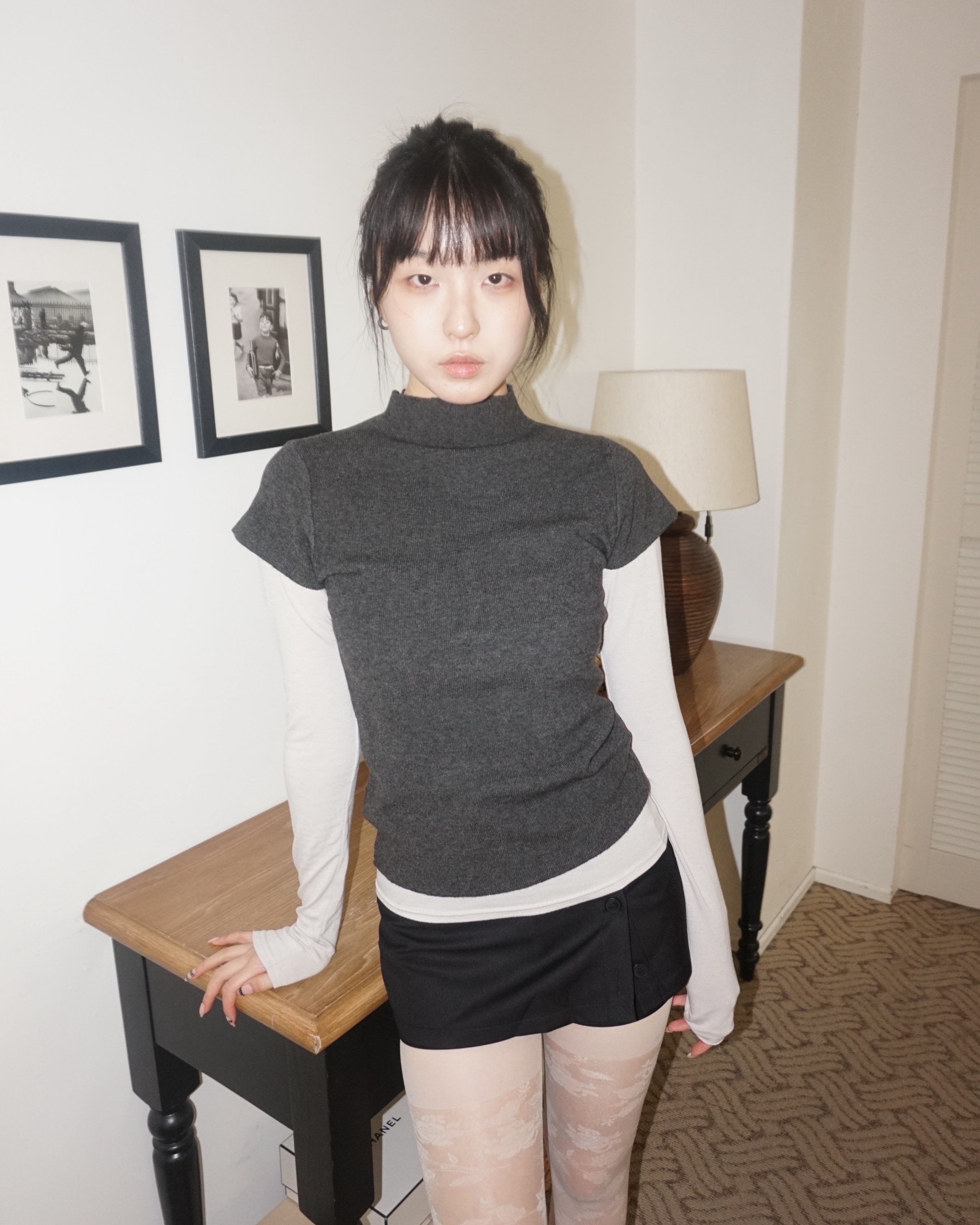 Soft cap-sleeve knit