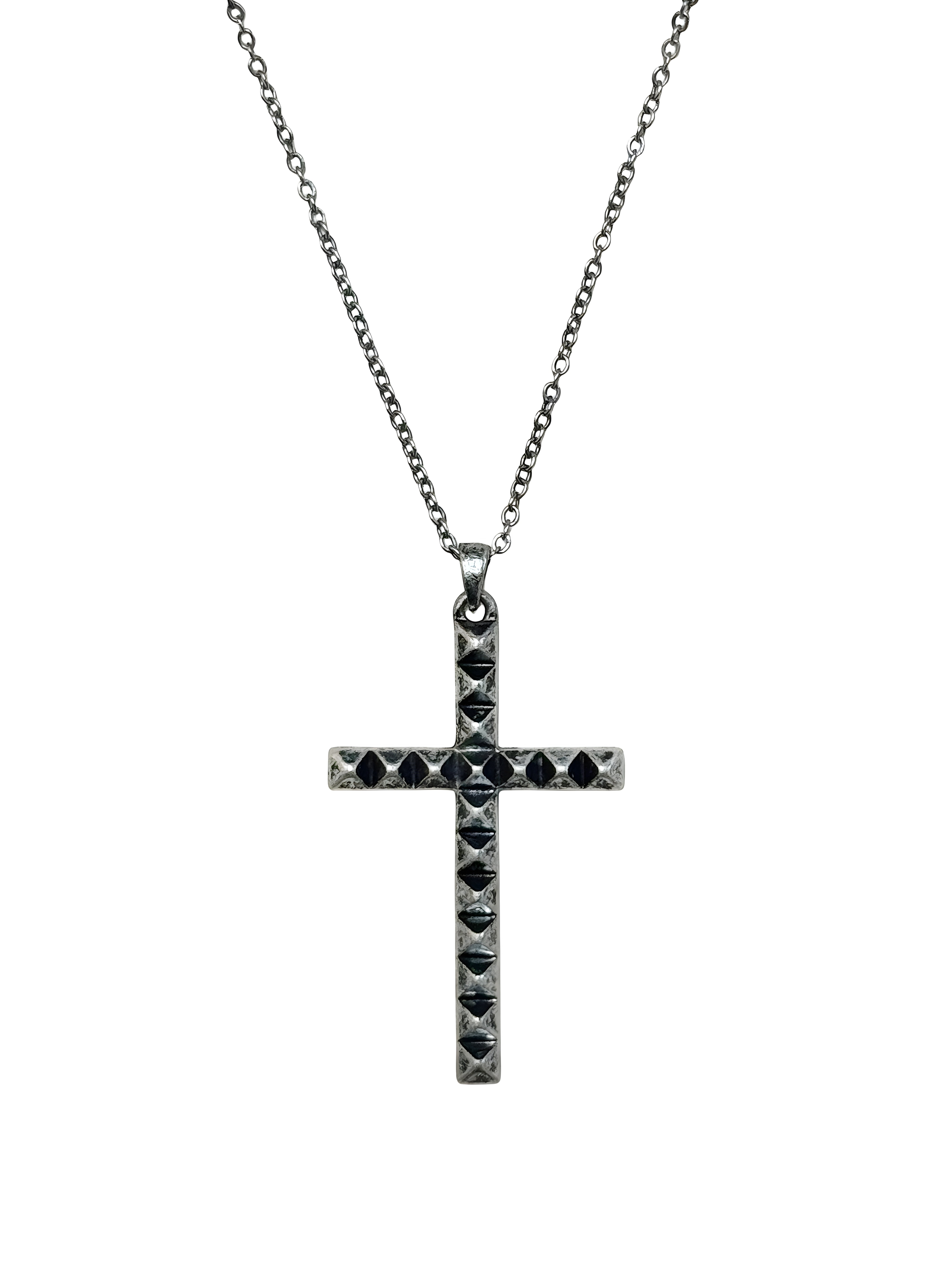 Studded Cross - Silver