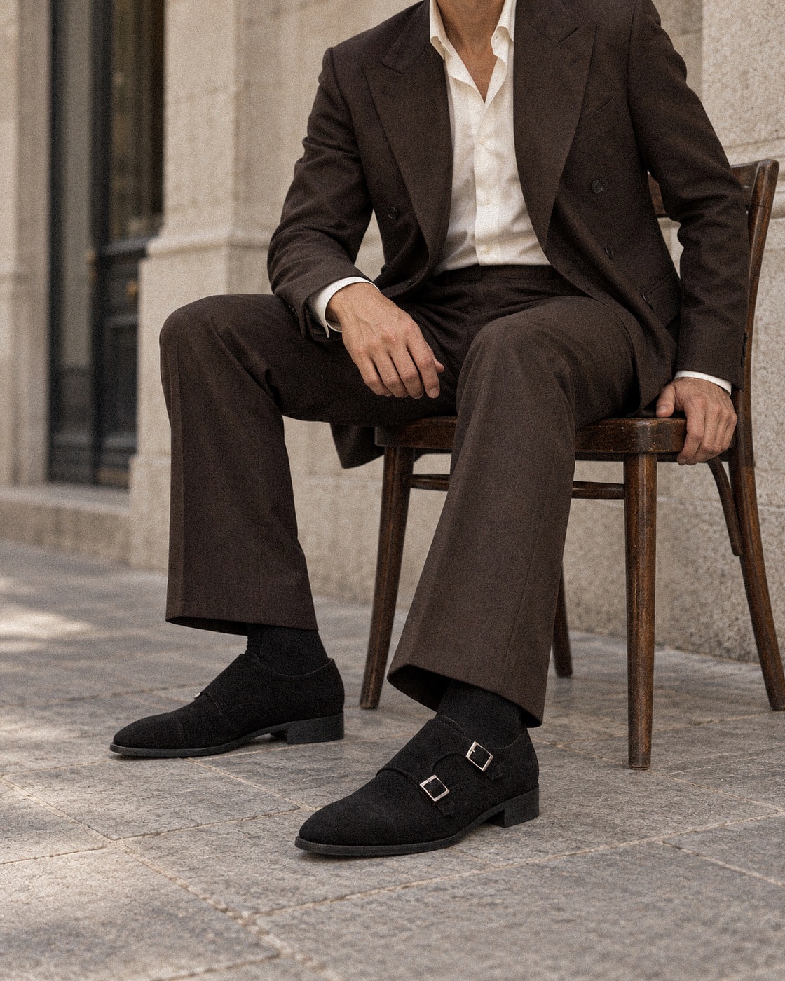 Ardor Monk-strap #1003 [Black suede]