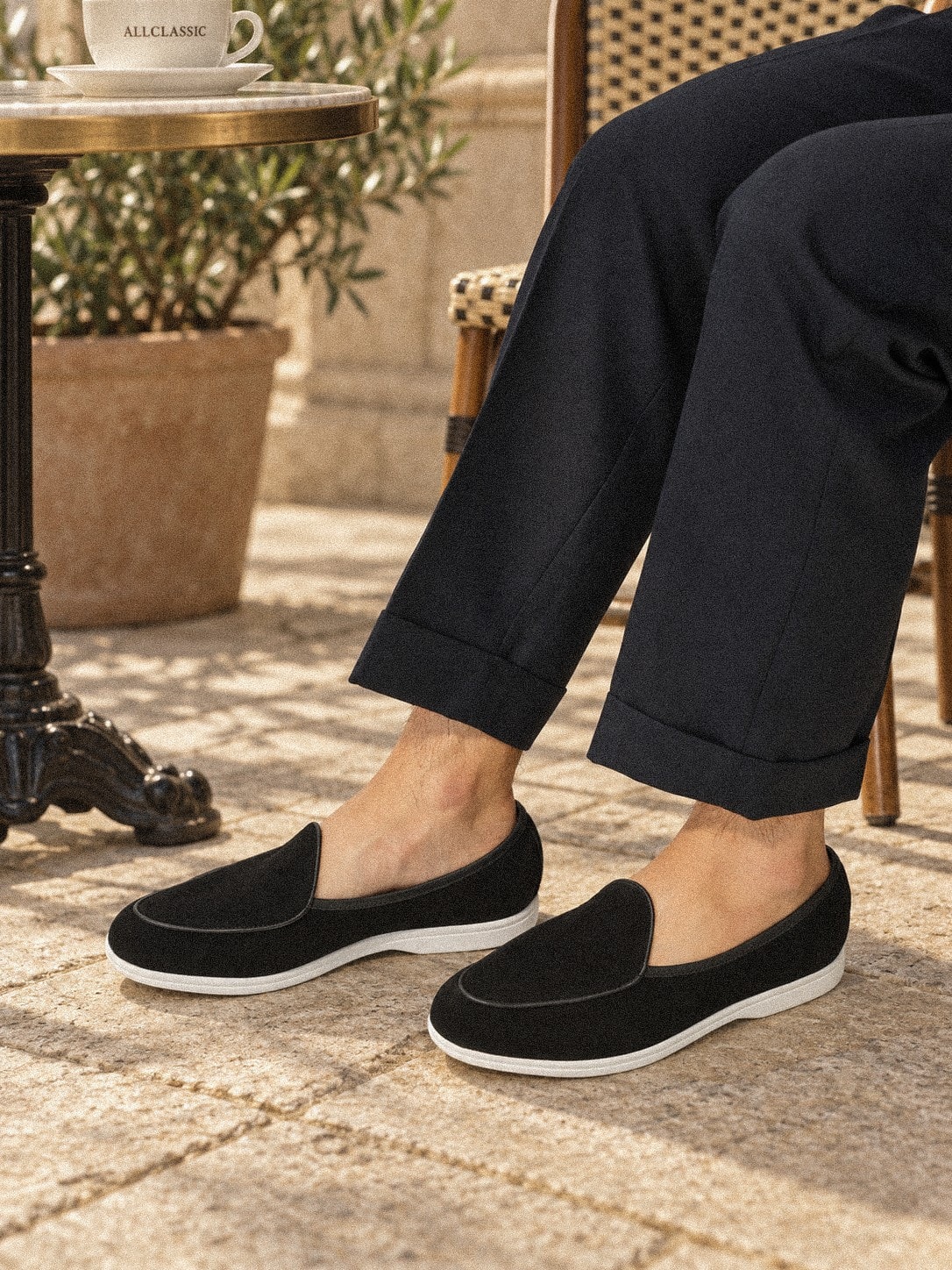Resort Belgian Loafers #4400W [Black suede]