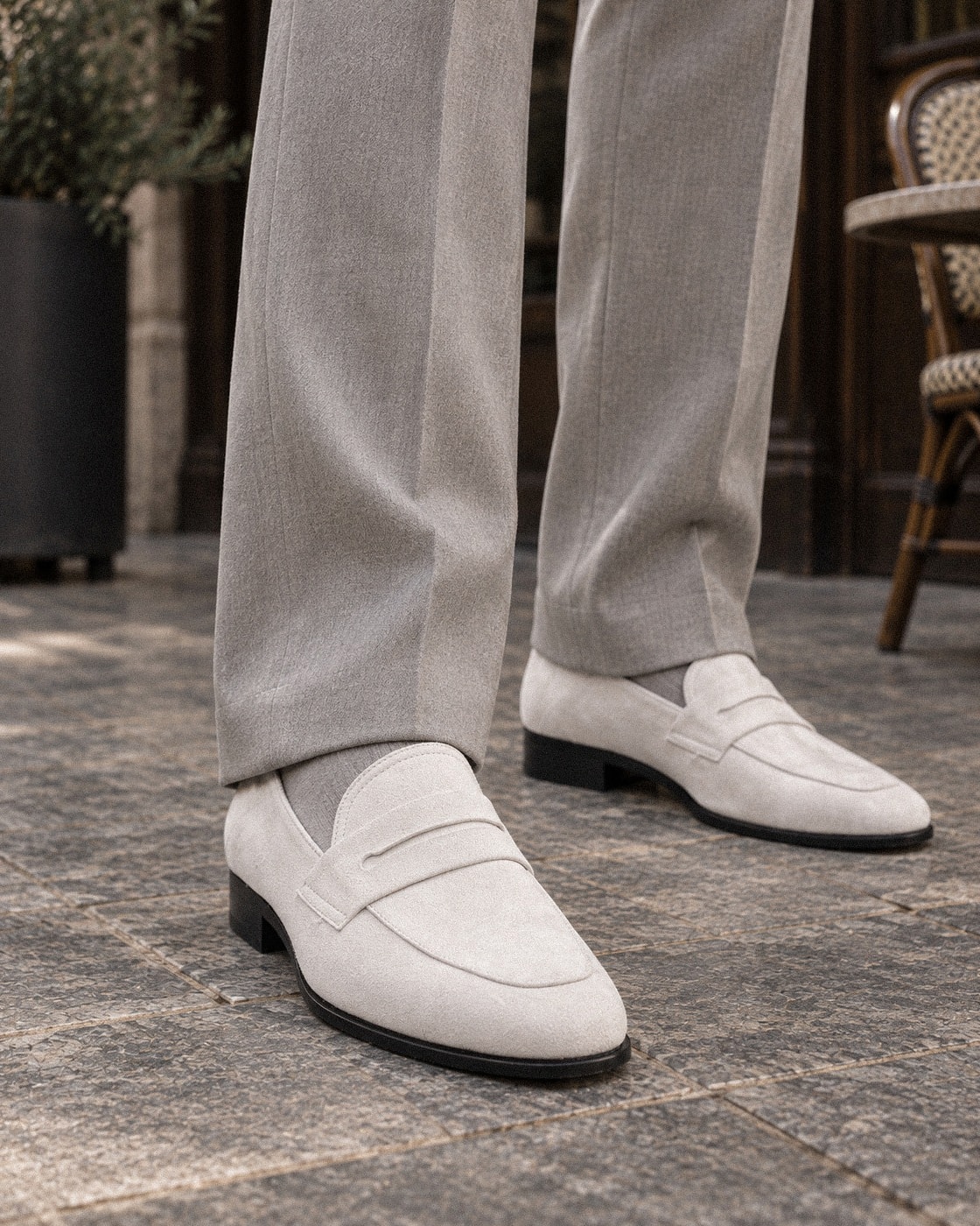 Luce Penny Loafers #027 [White suede]