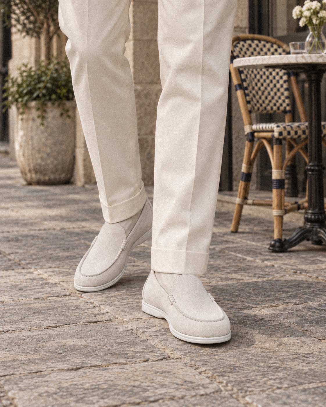 Resort Loafers #502W [White suede]