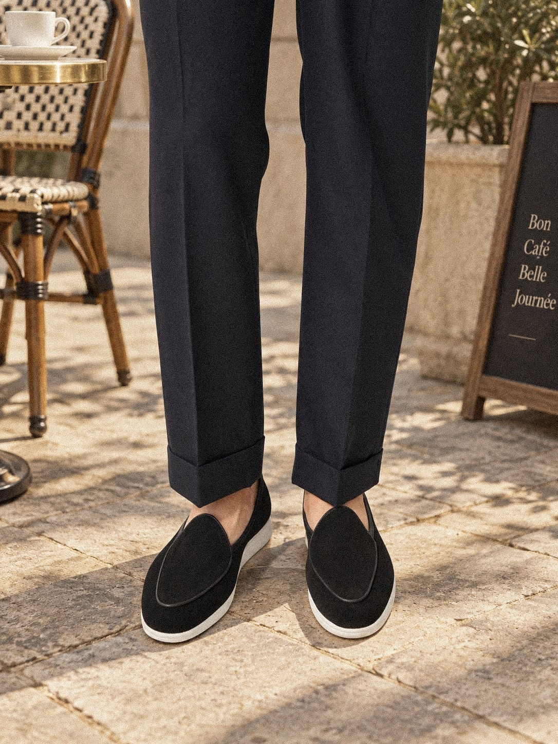 Resort Belgian Loafers #4400W [Black suede]