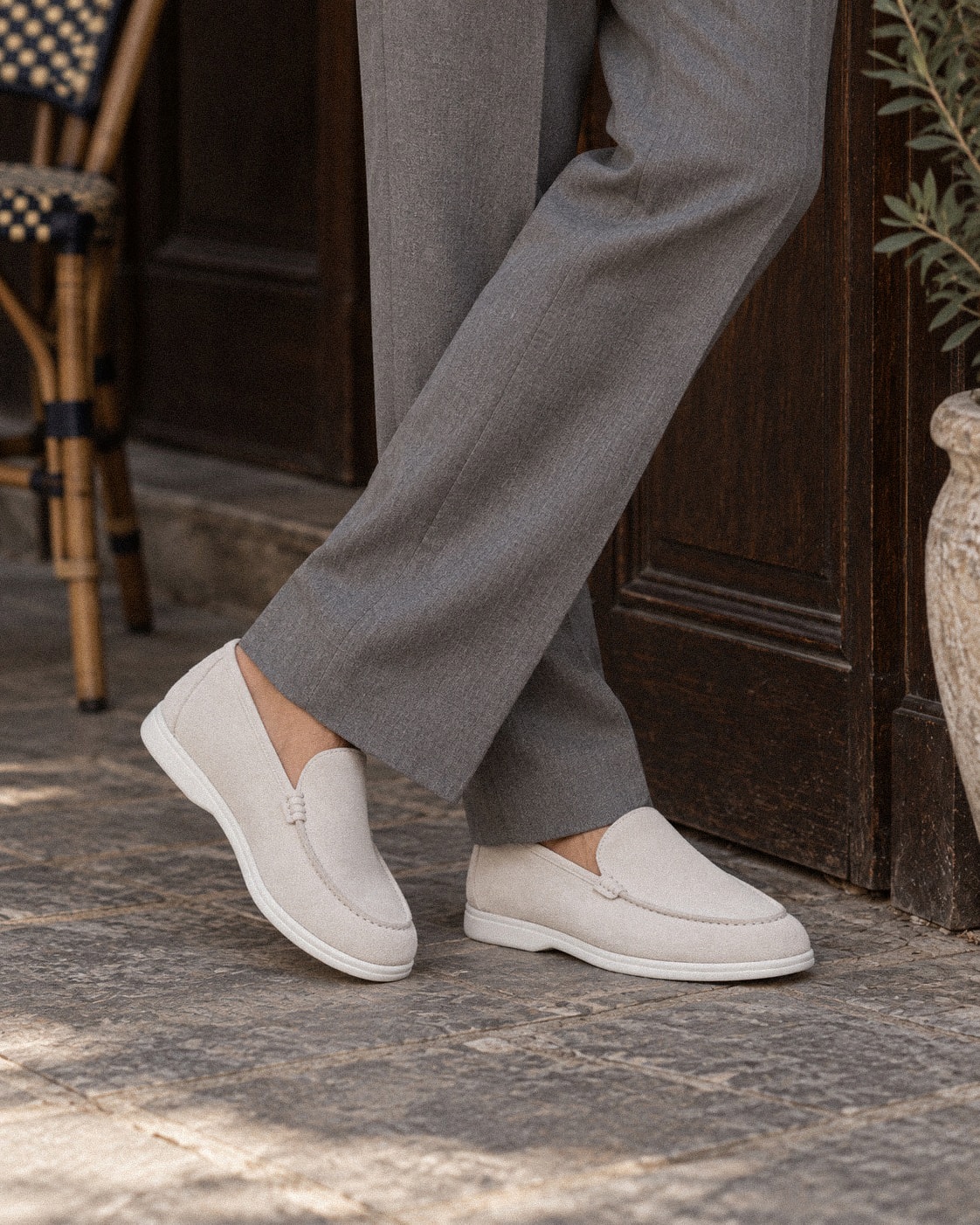 Resort Loafers #502W [White suede]