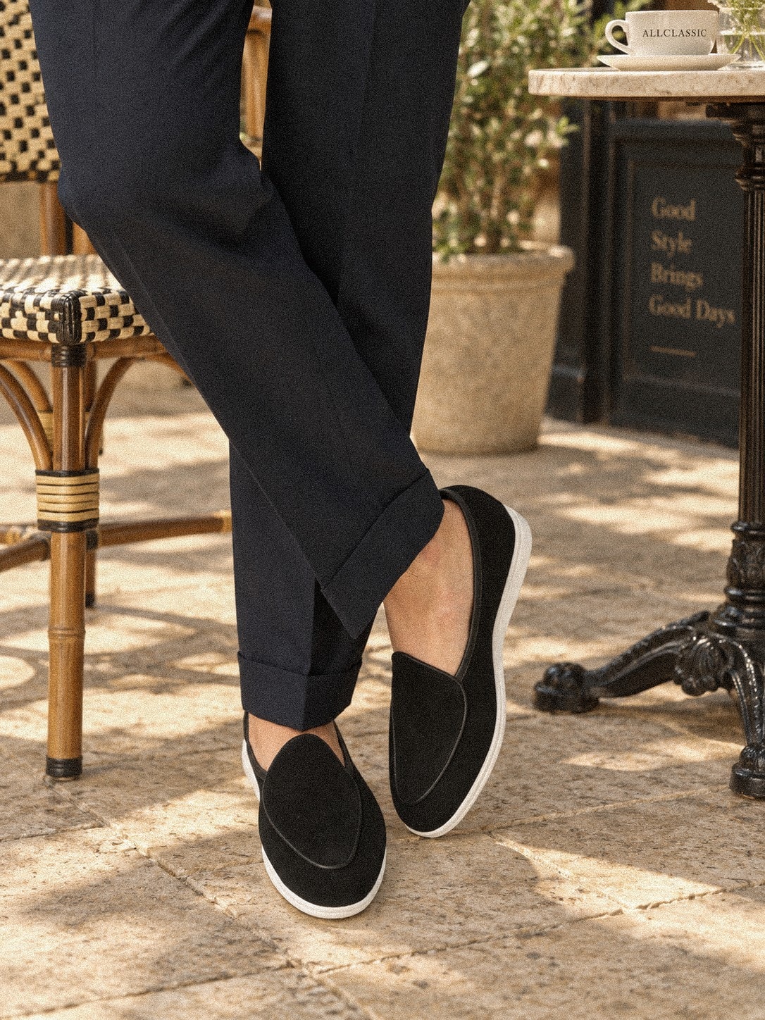 Resort Belgian Loafers #4400W [Black suede]
