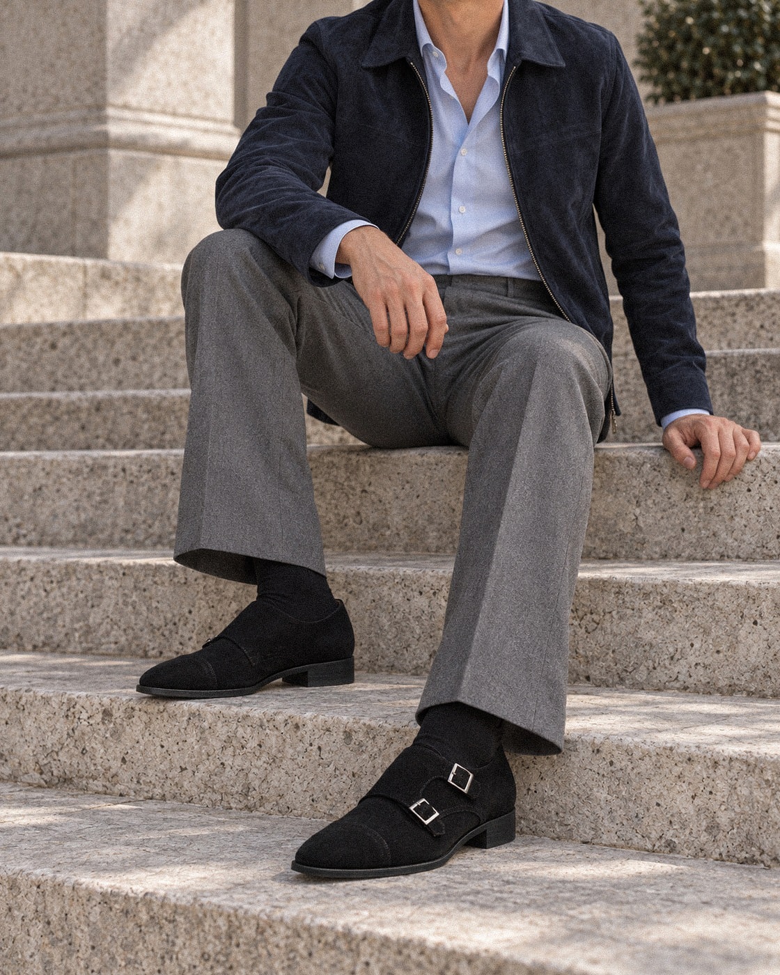Ardor Monk-strap #1003 [Black suede]