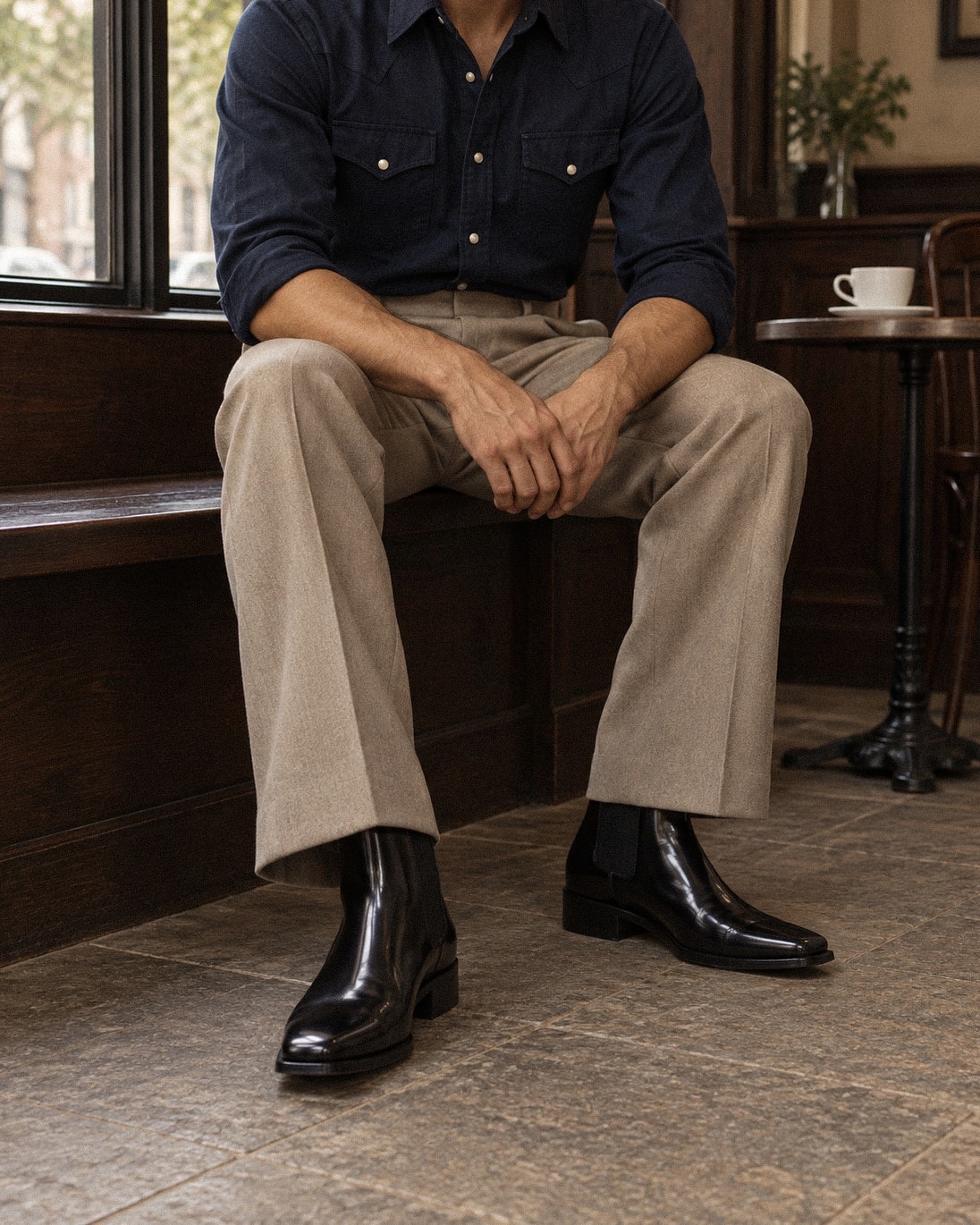 Estro Chelsea Boots #080 [Glossy black]