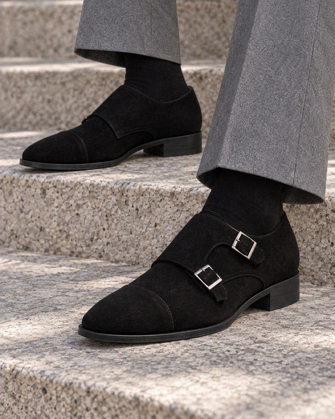 Ardor Monk-strap #1003 [Black suede]
