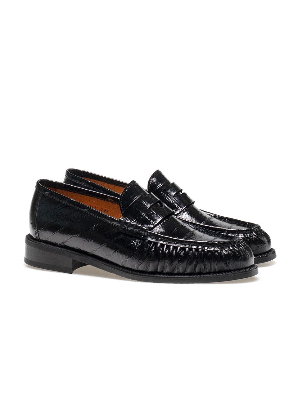 Cimer Shirring Loafers #4411 [Black eel]