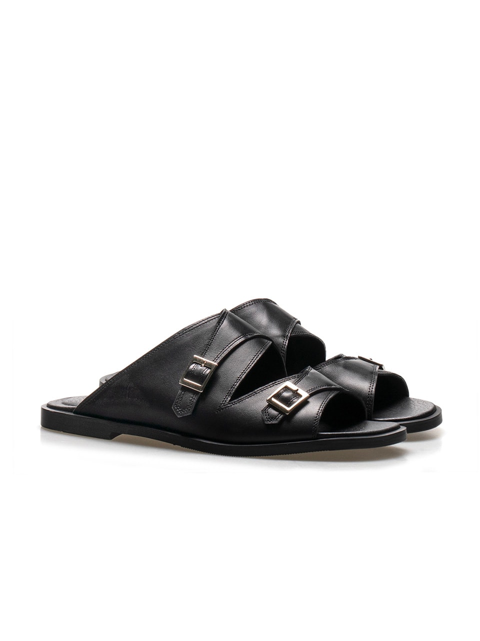 Buckle Slippers #7004  [Black]