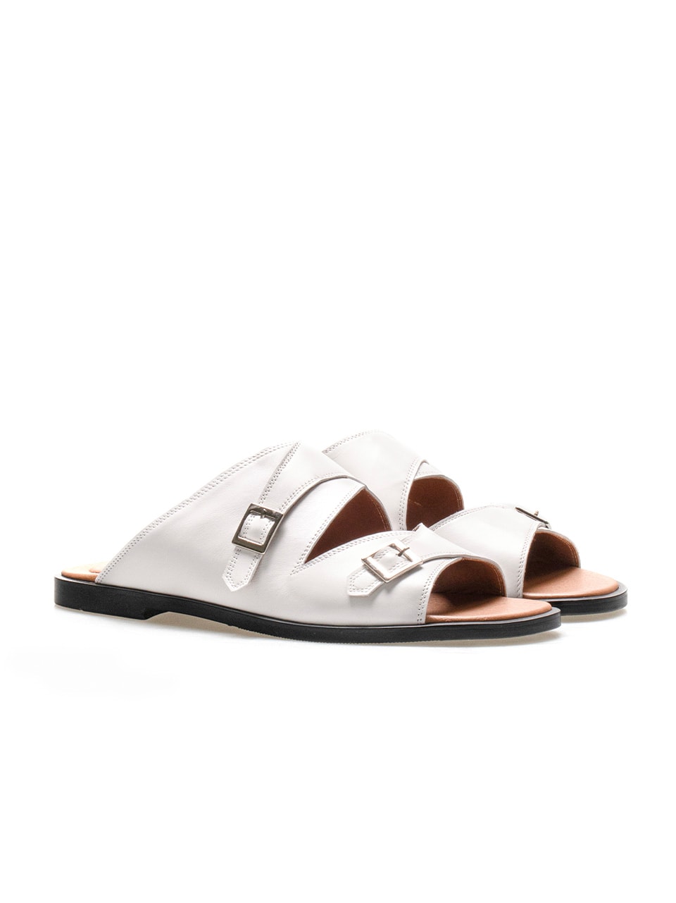 Buckle Slippers #7004  [White]