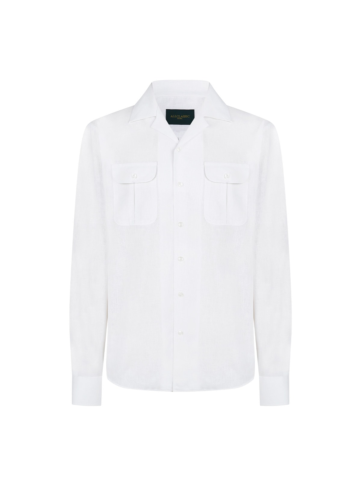 Open-Collar Shirts #006 [White linen]