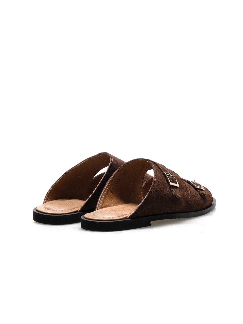 Buckle Slippers #7004  [Dark brown suede]