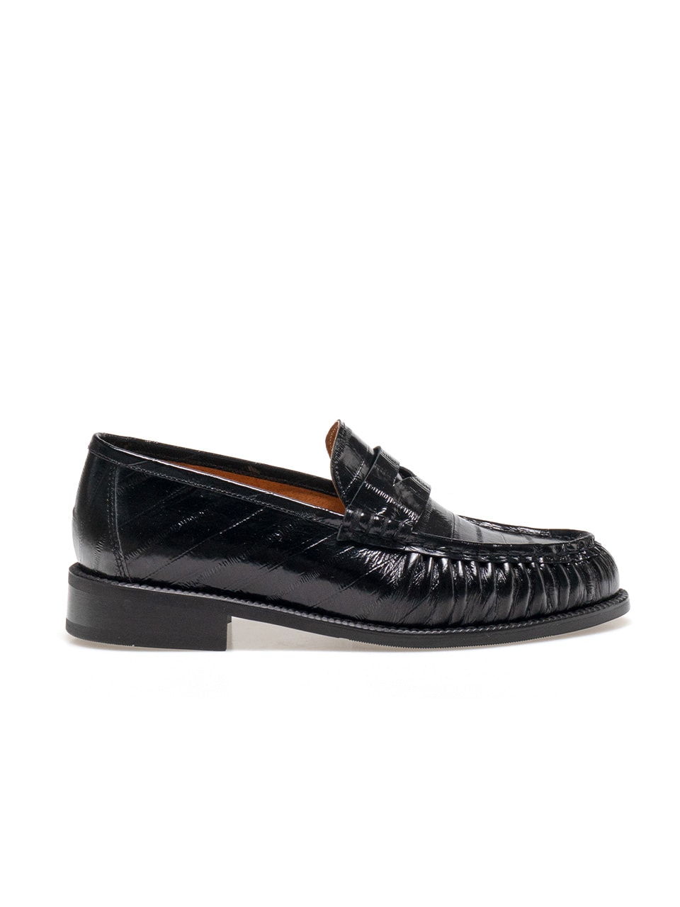 Cimer Shirring Loafers #4411 [Black eel]