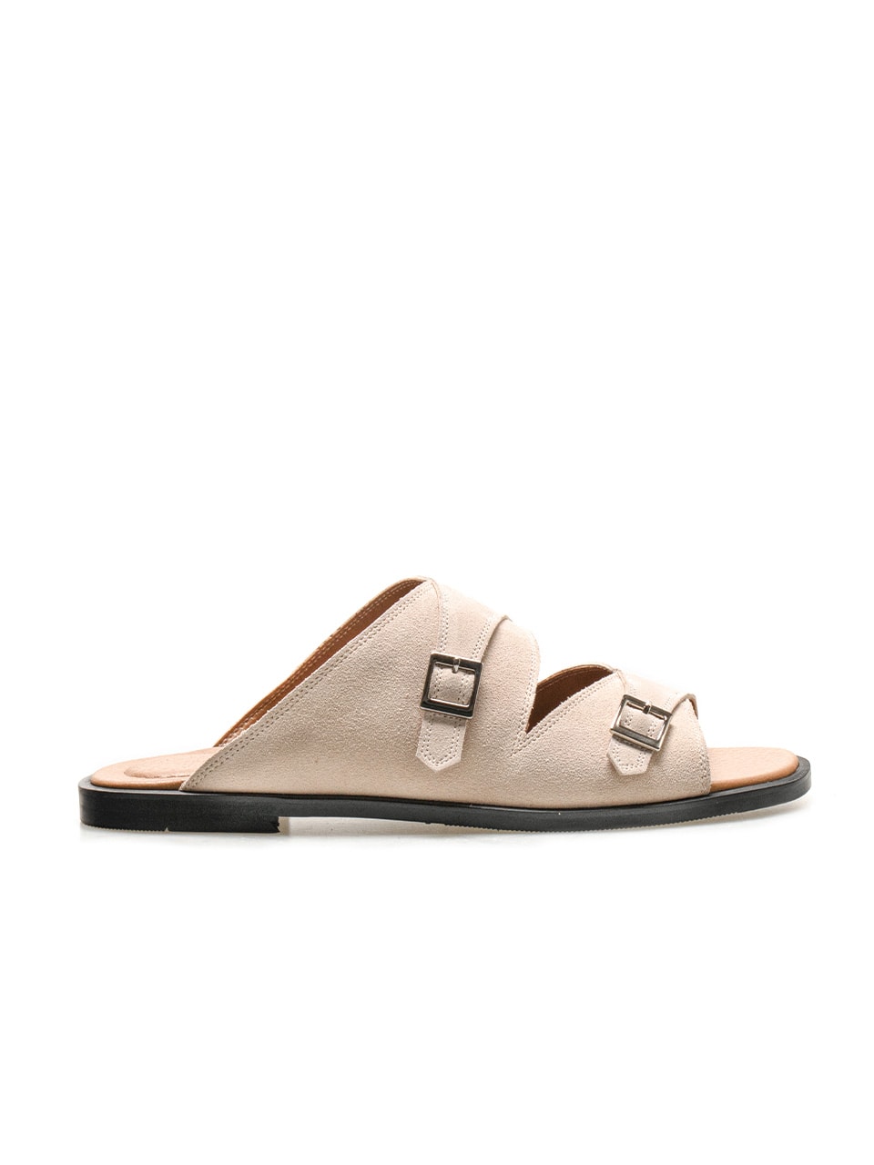 Buckle Slippers #7004  [Ivory suede]