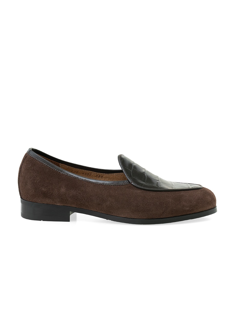 Cimer Belgian Loafers #4400 [D.brown suede & Crocodile]