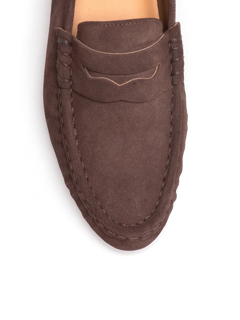 Resort Shirring Loafers #4411W [Dark brown suede]