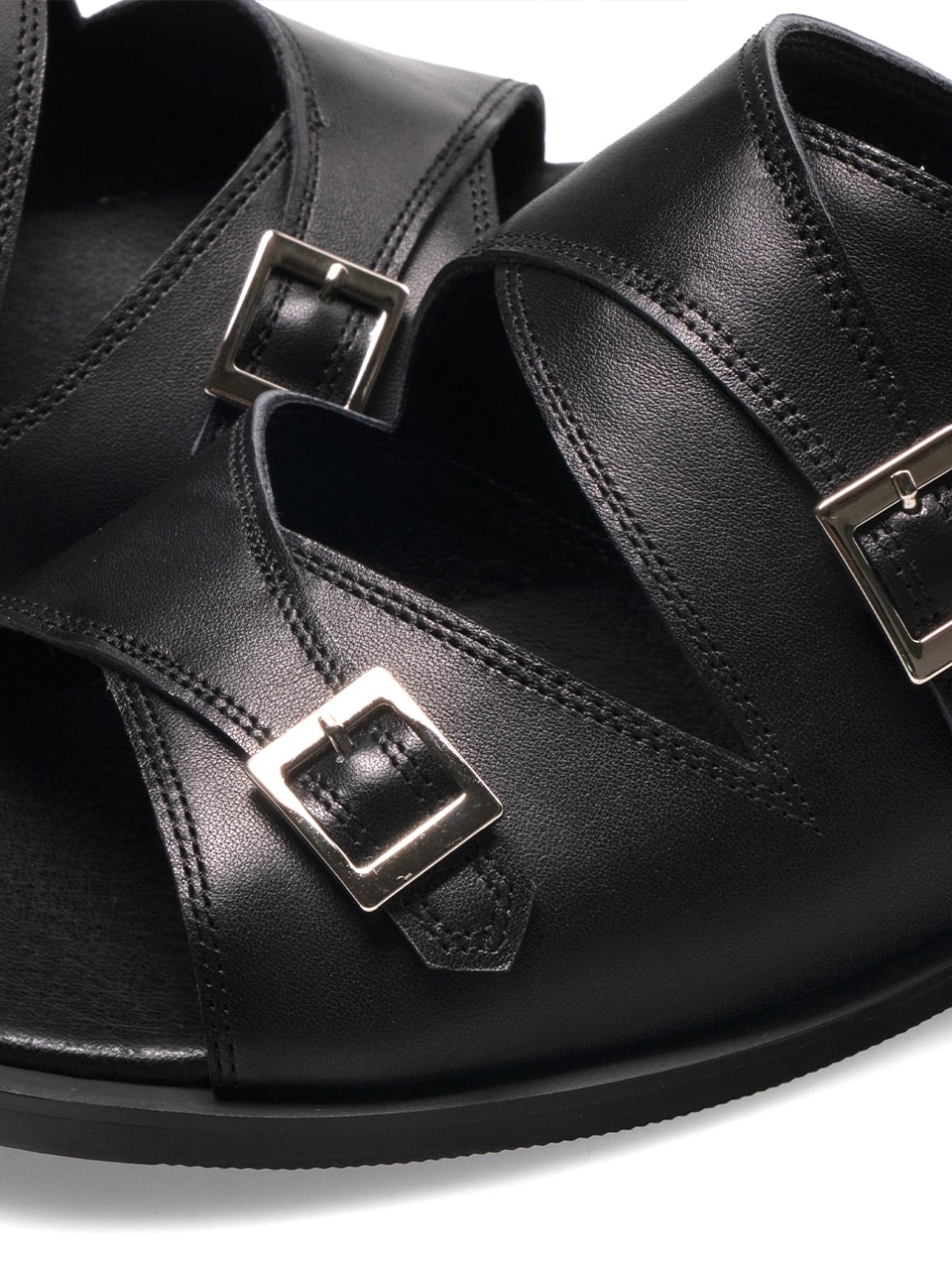 Buckle Slippers #7004  [Black]
