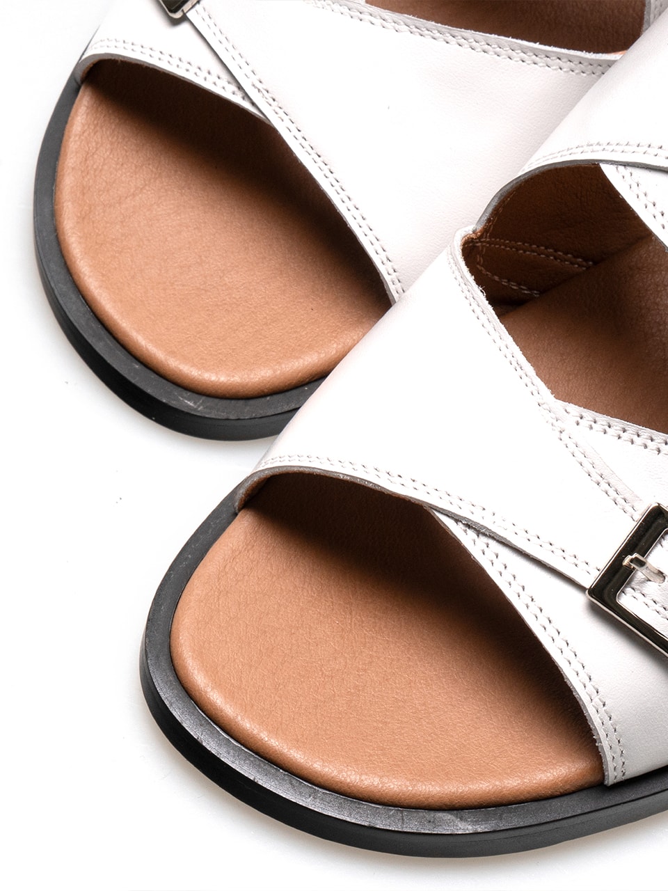 Buckle Slippers #7004  [White]