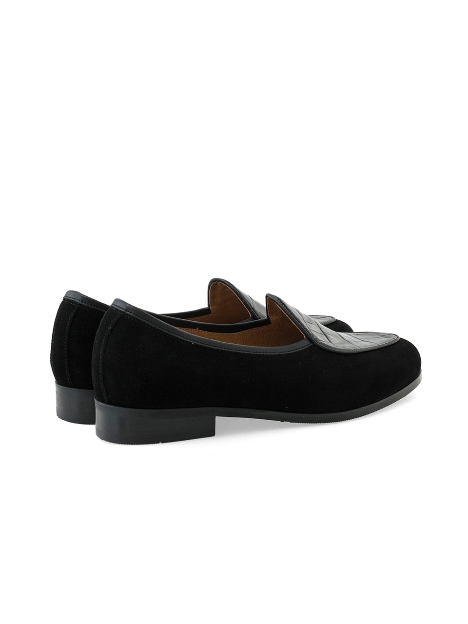 Cimer Belgian Loafers #4400 [Black suede & Crocodile]
