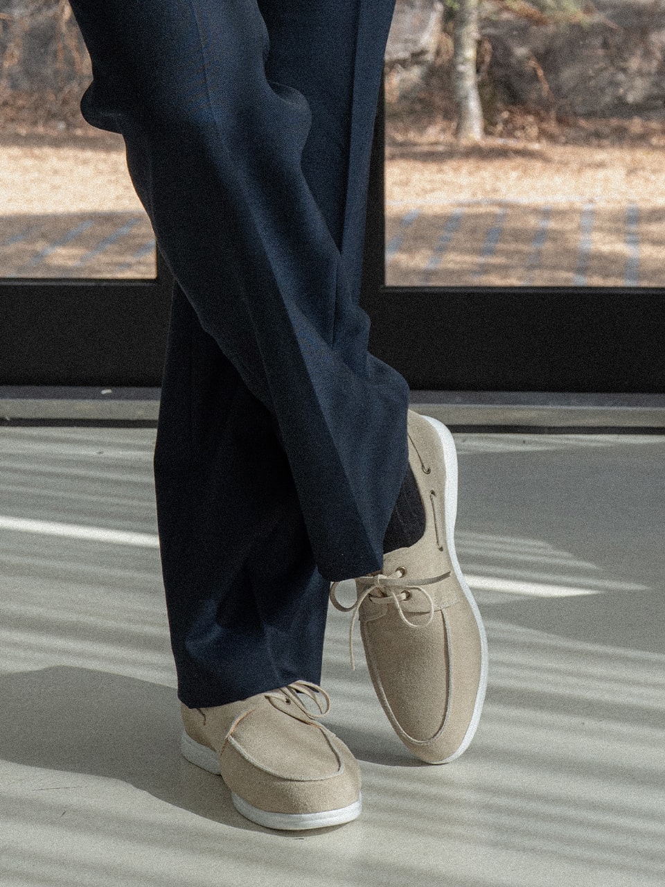 Resort Boat Shoes #4407W [Ivory suede]
