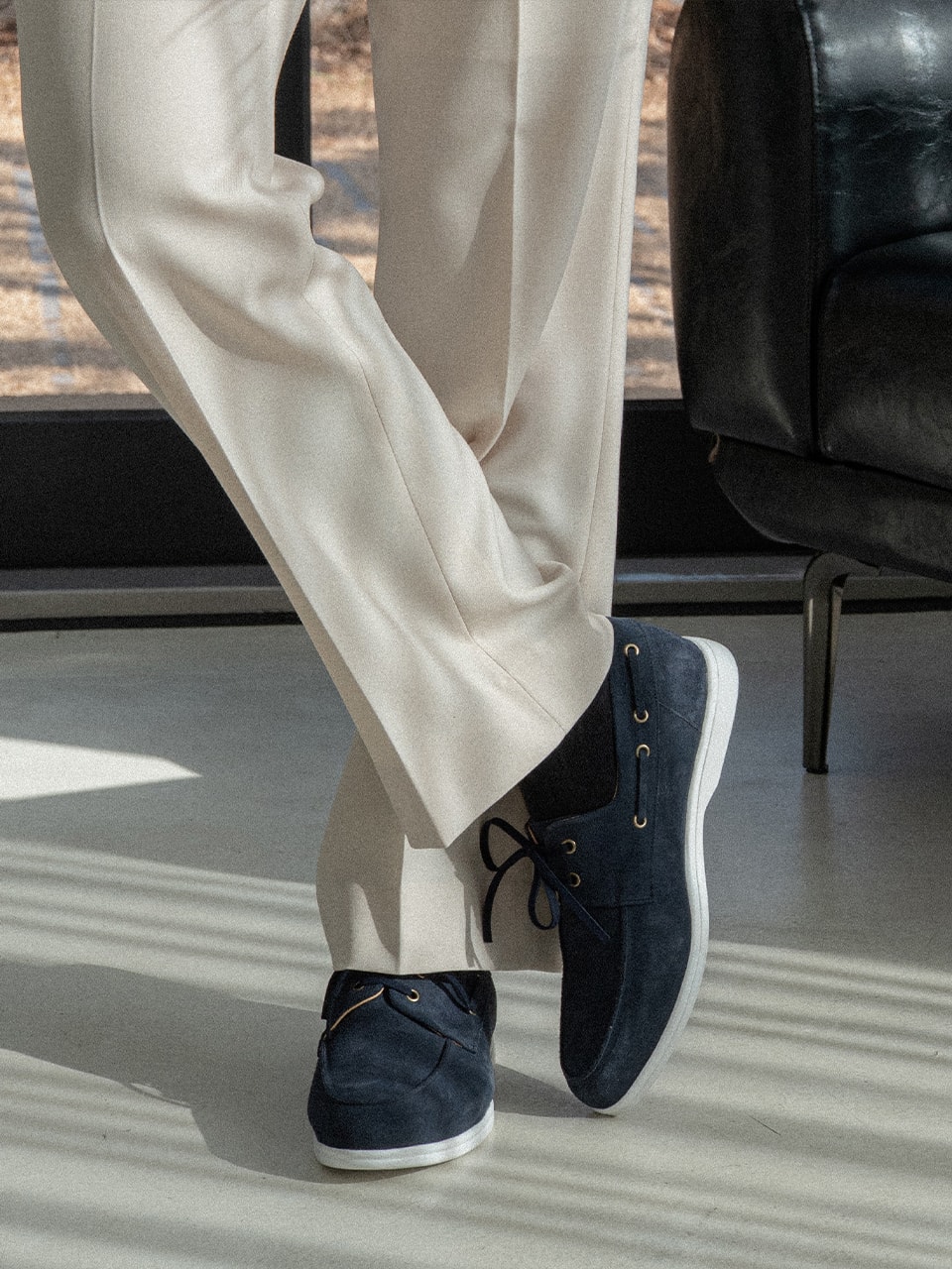 Resort Boat Shoes #4407W [Navy suede]