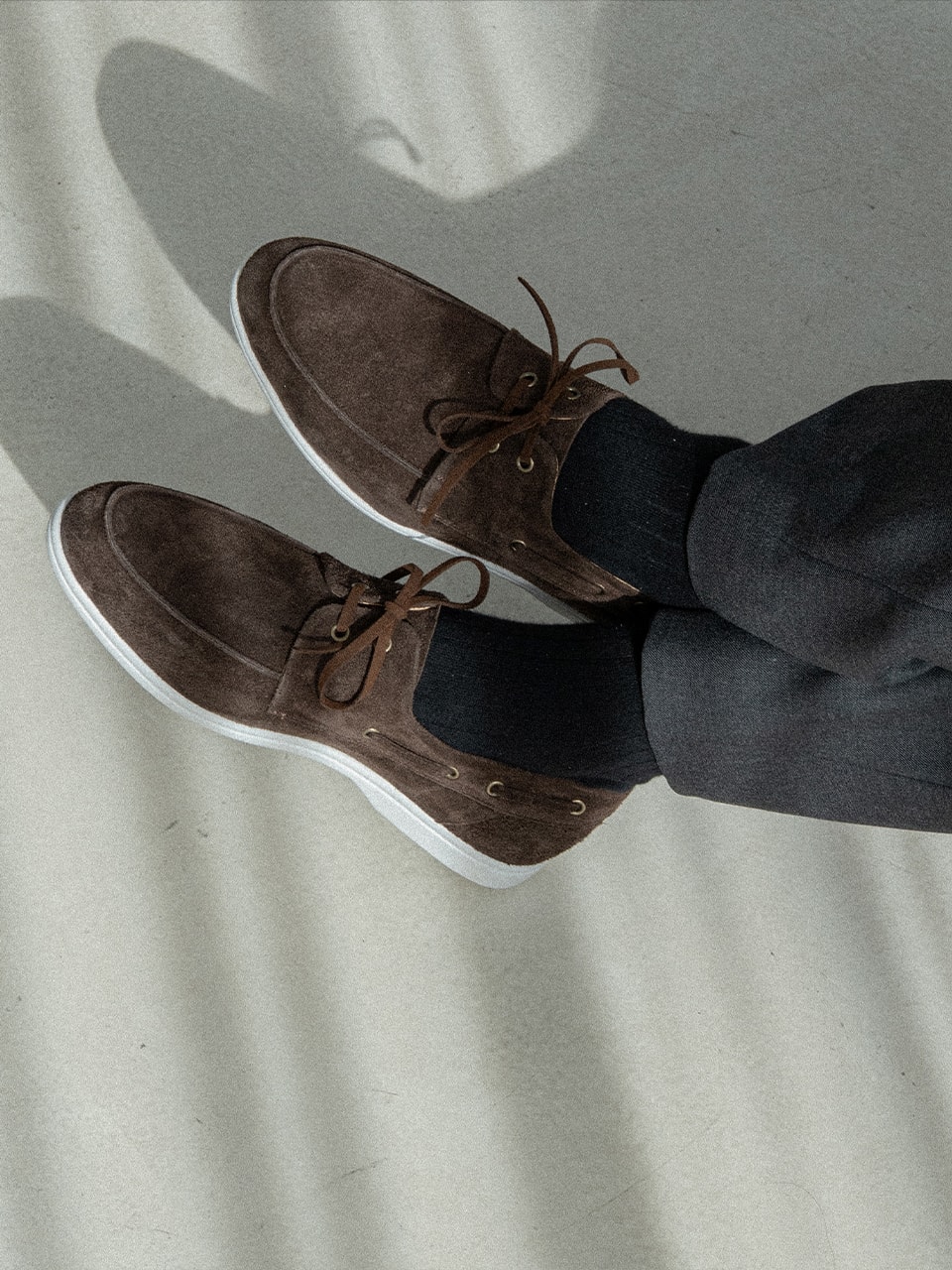 Resort Boat Shoes #4407W [Dark brown suede]