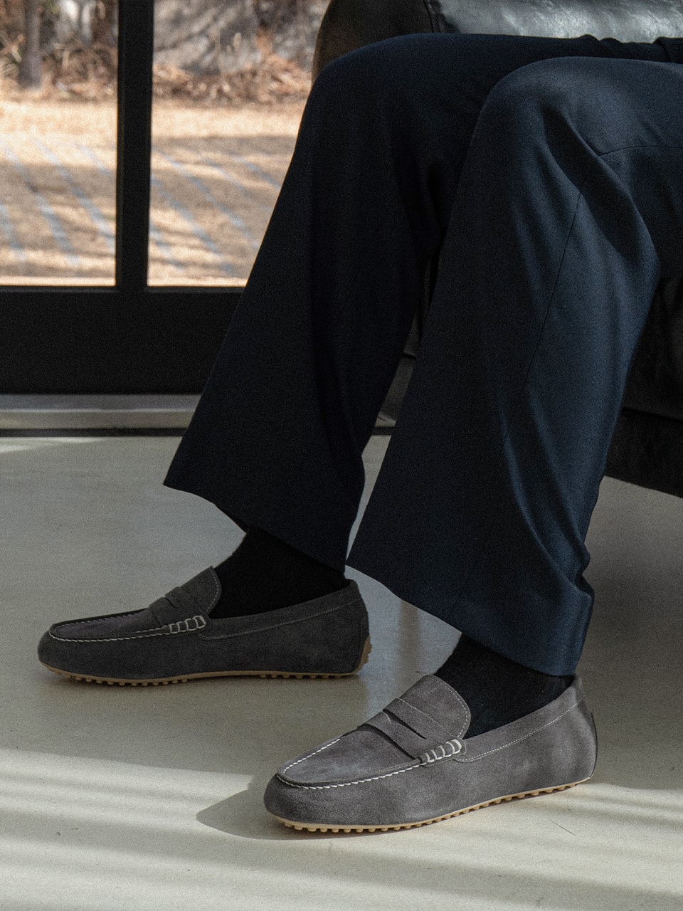 Driving Shoes #600 [Gray suede]