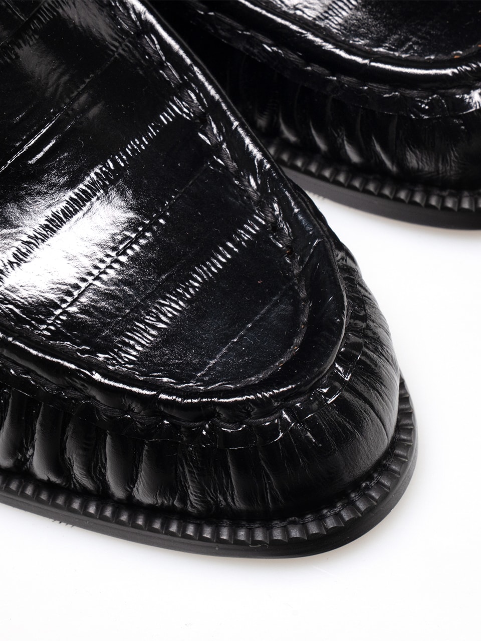 Cimer Shirring Loafers #4411 [Black eel]